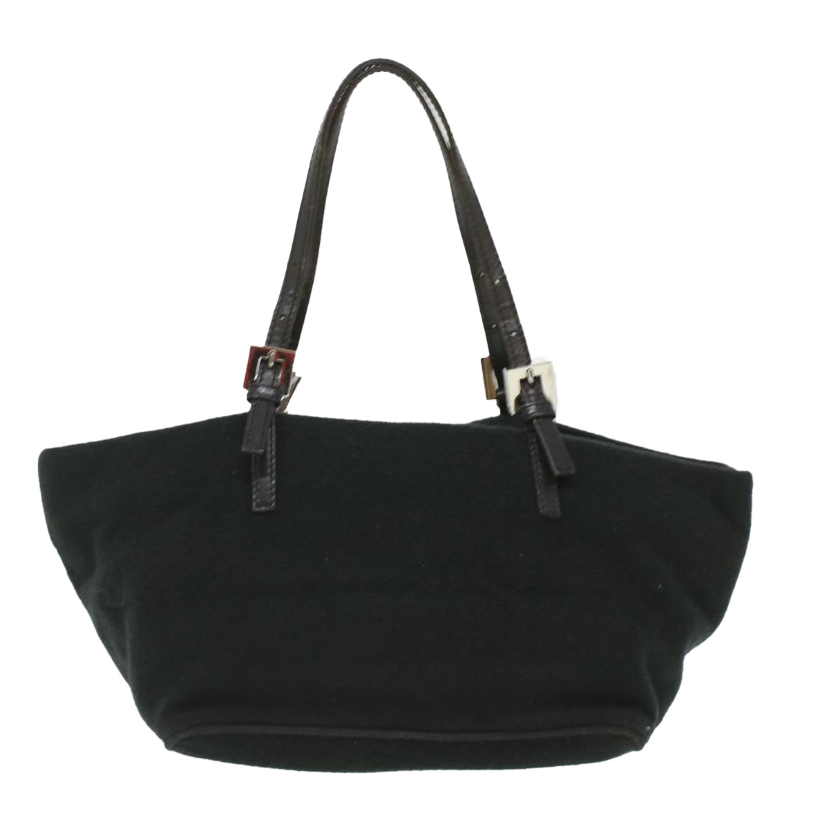 FENDI Hand Bag Wool Black rd4314