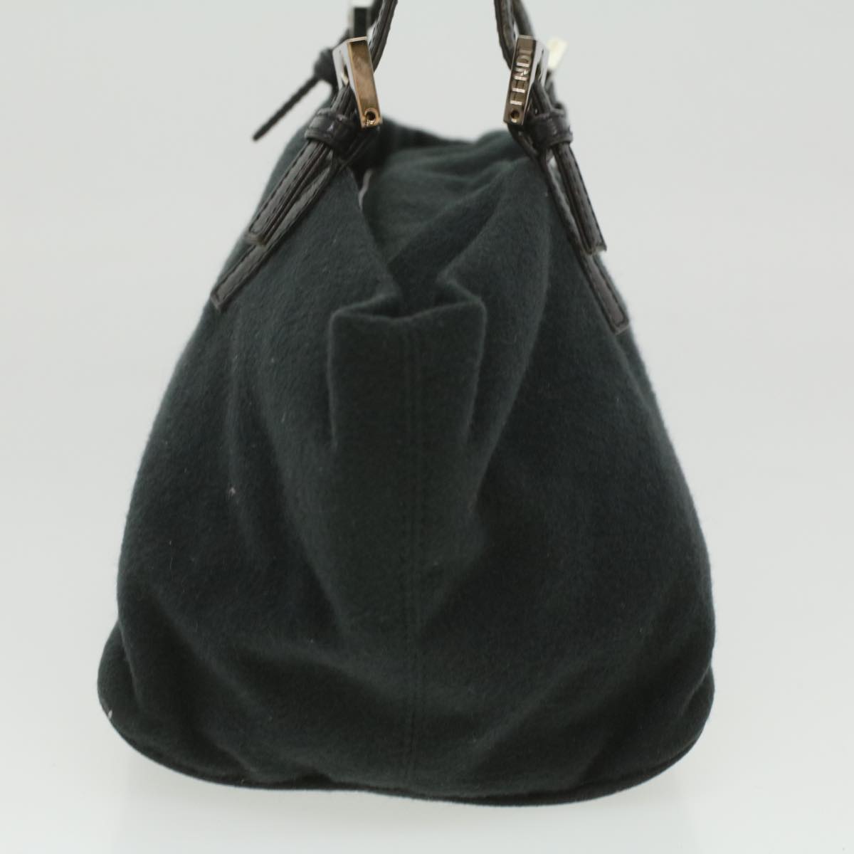 FENDI Hand Bag Wool Black rd4314