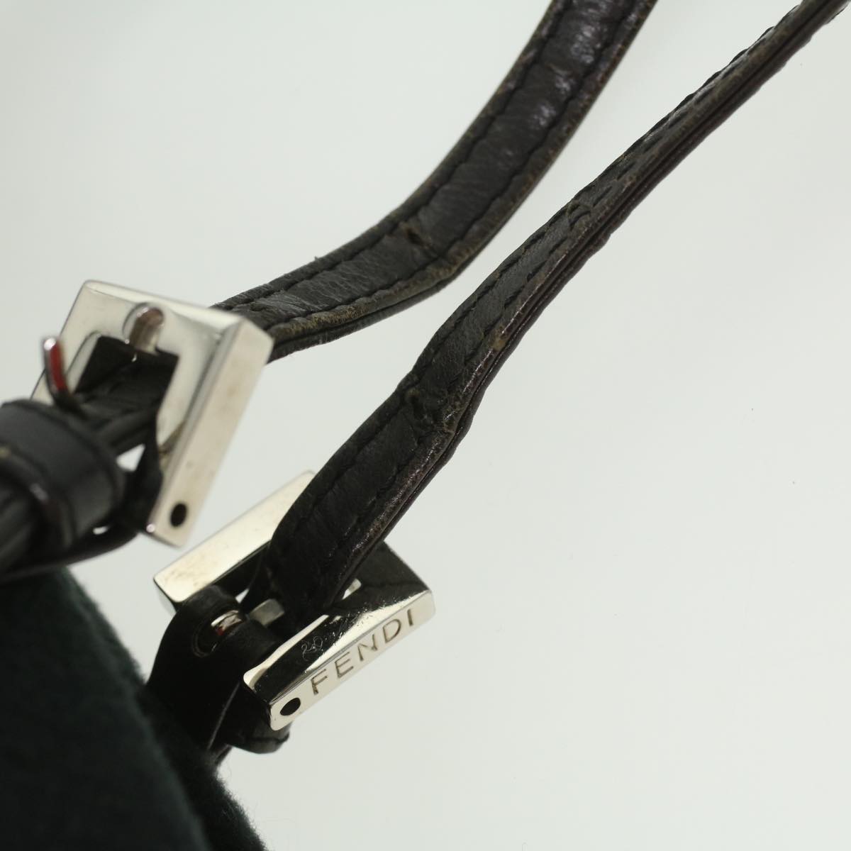 FENDI Hand Bag Wool Black rd4314