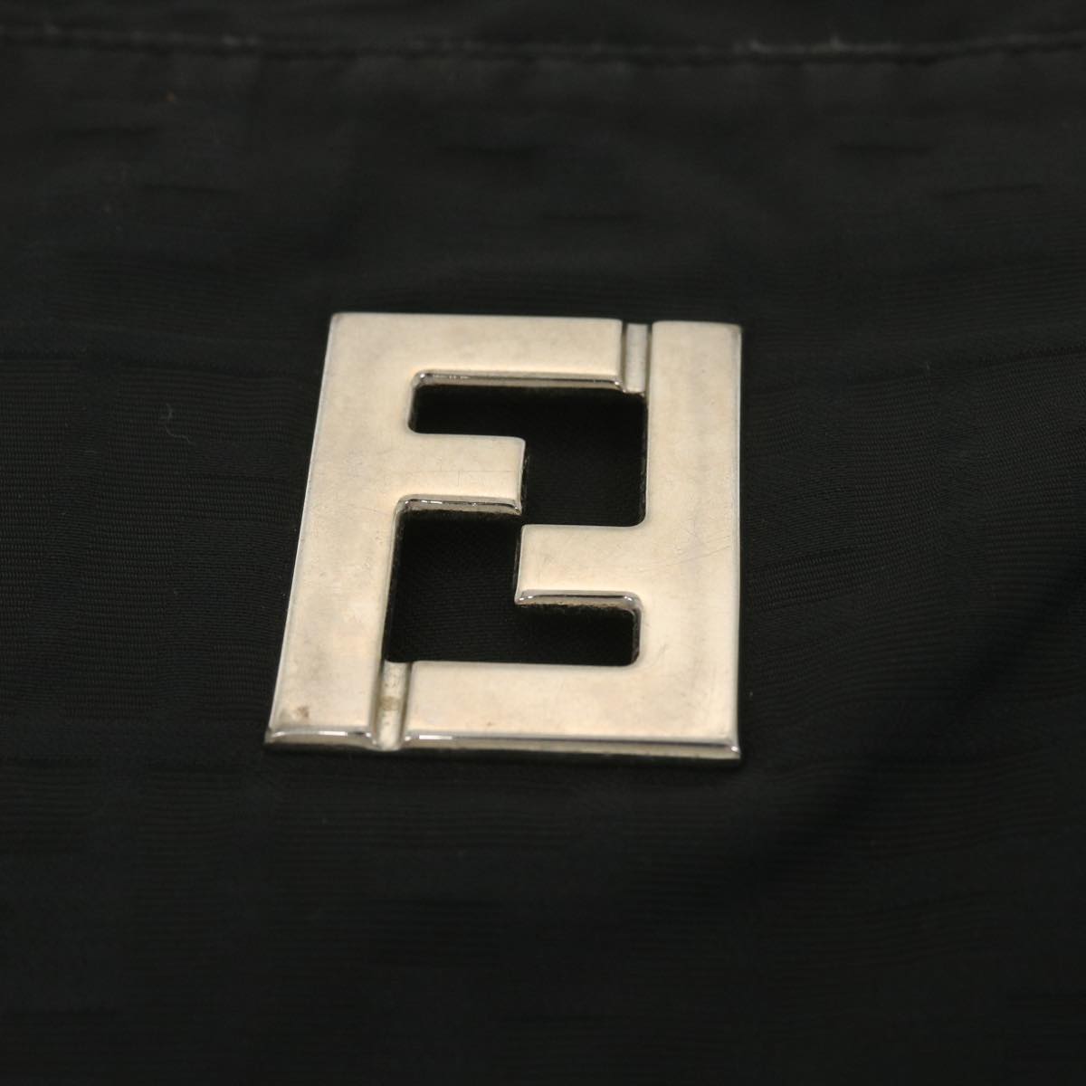 FENDI Zucca Canvas Shoulder Bag Nylon Black rd4345