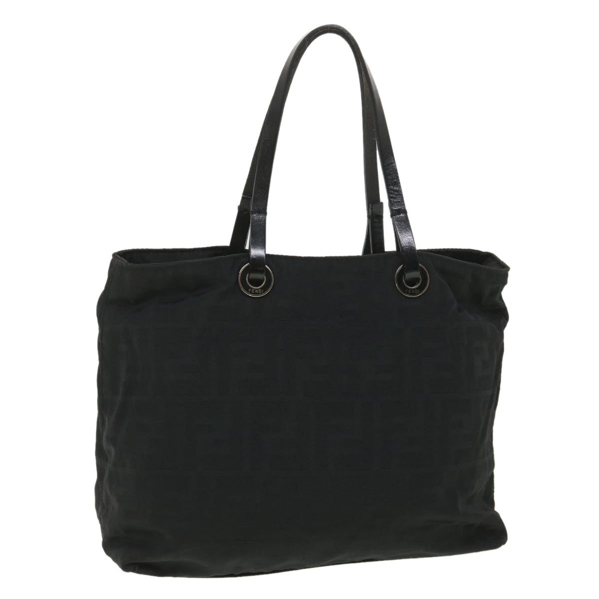 FENDI Zucca Canvas Shoulder Bag Nylon Black rd4348