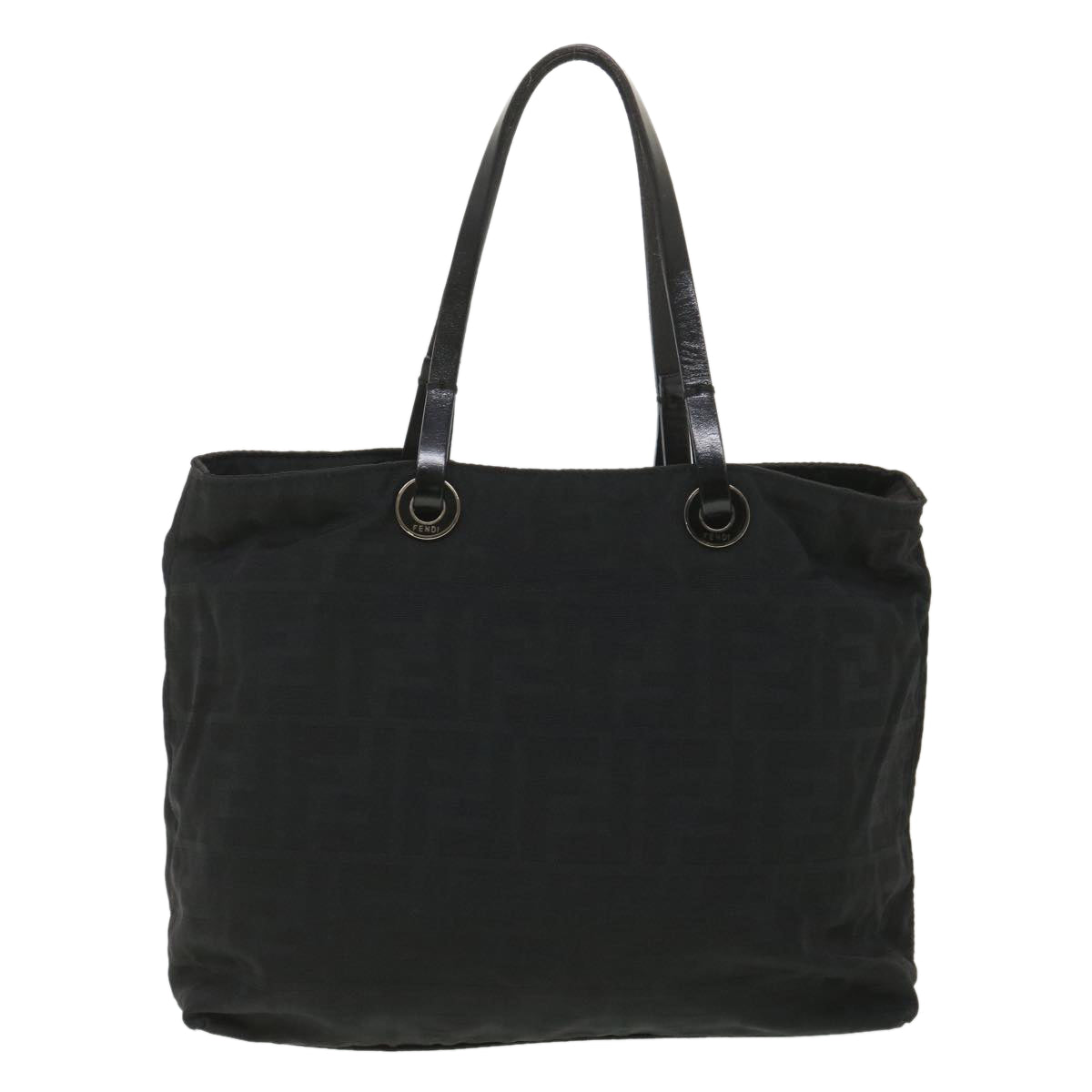 FENDI Zucca Canvas Shoulder Bag Nylon Black rd4348