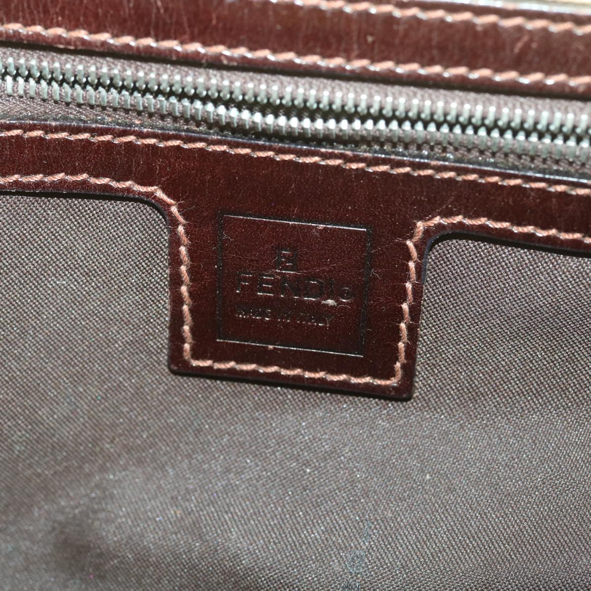 FENDI Zucca Canvas Mamma Baguette Shoulder Bag Beige rd4393