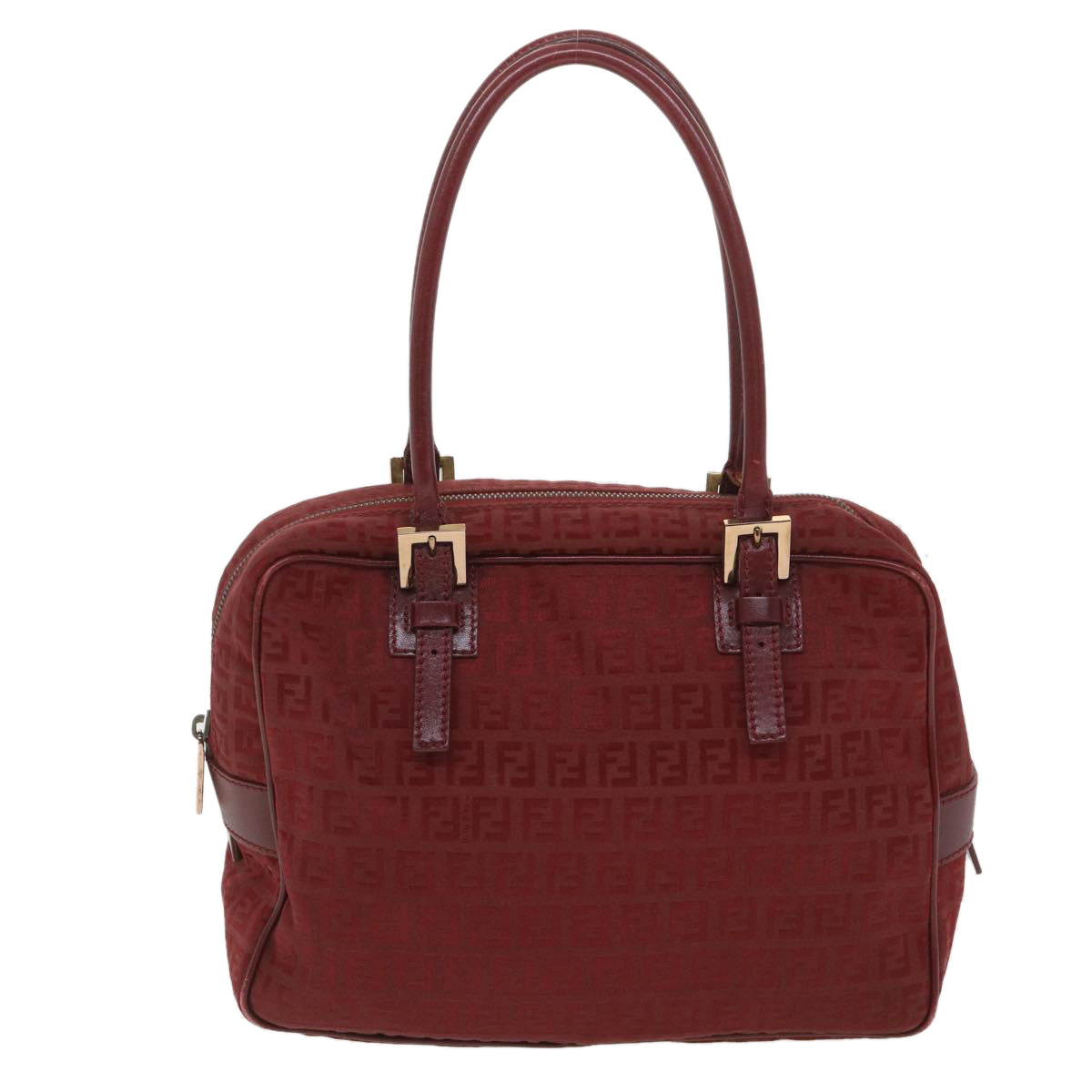 FENDI Zucchino Canvas Hand Bag Red rd4396