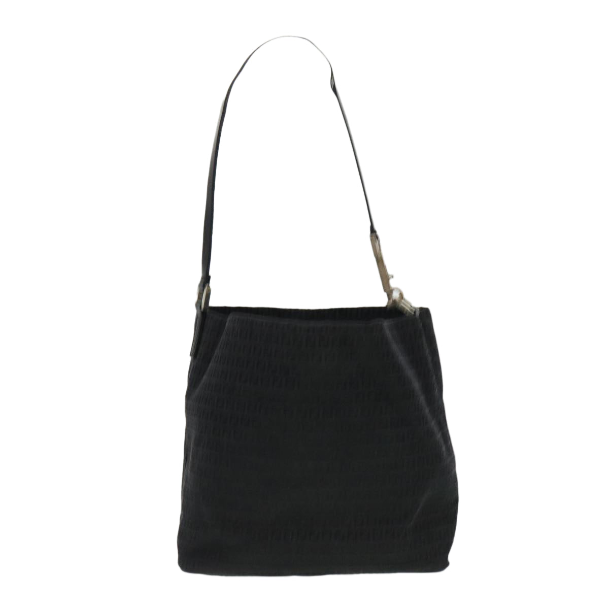 FENDI Zucchino Canvas Shoulder Bag Black rd4513