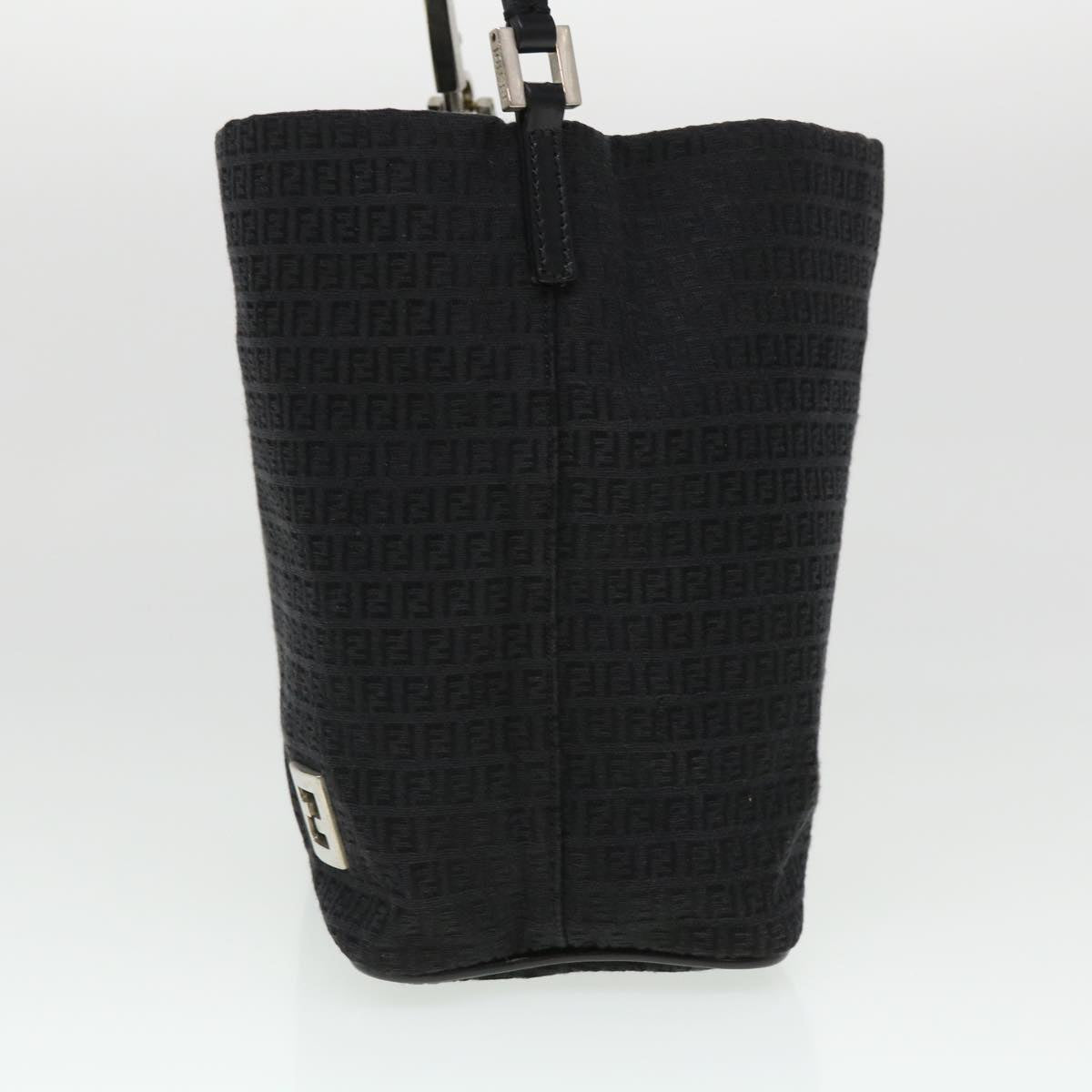 FENDI Zucchino Canvas Shoulder Bag Black rd4513
