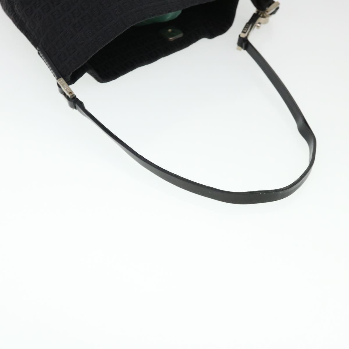 FENDI Zucchino Canvas Shoulder Bag Black rd4513