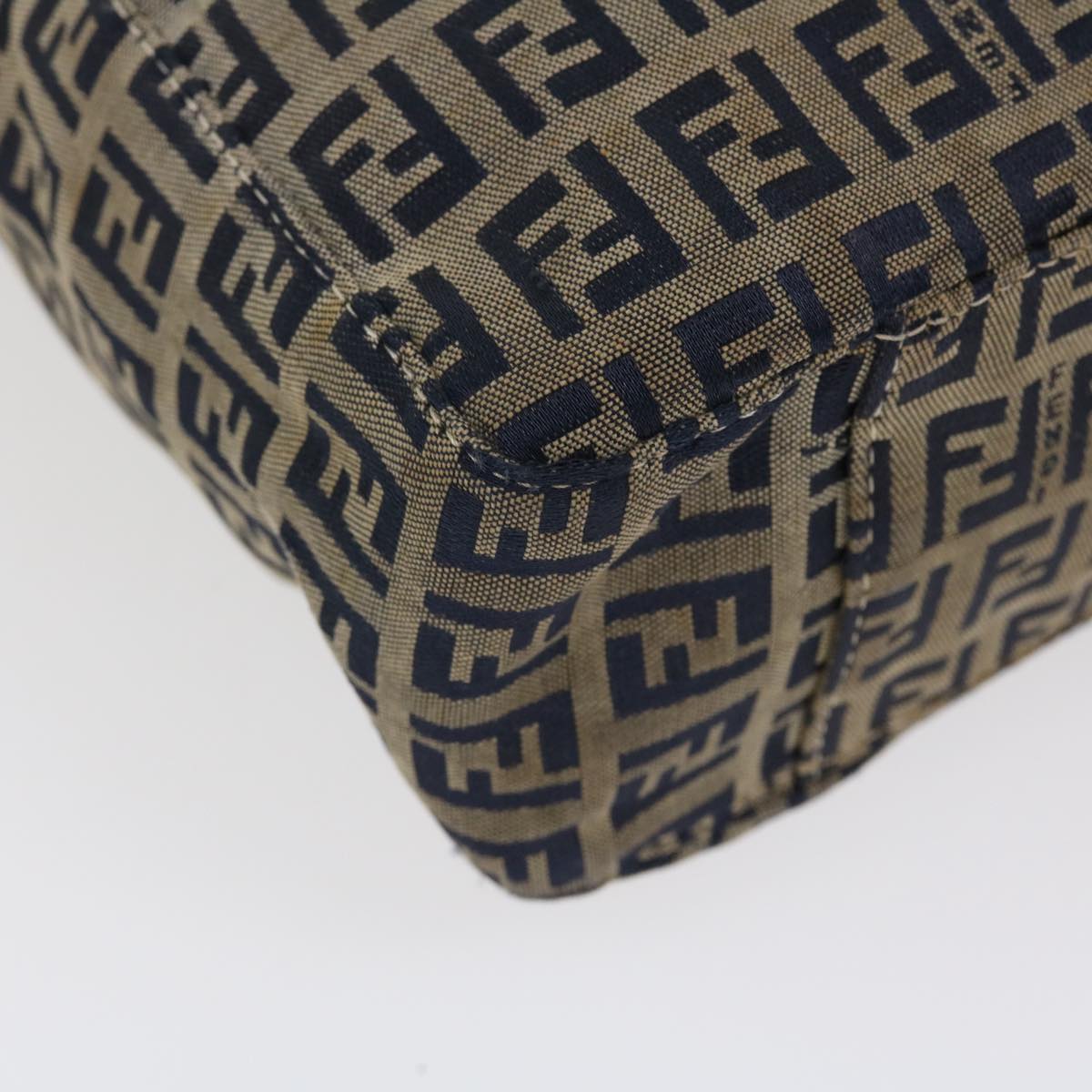 FENDI Zucchino Canvas Shoulder Bag Nylon Navy rd4608