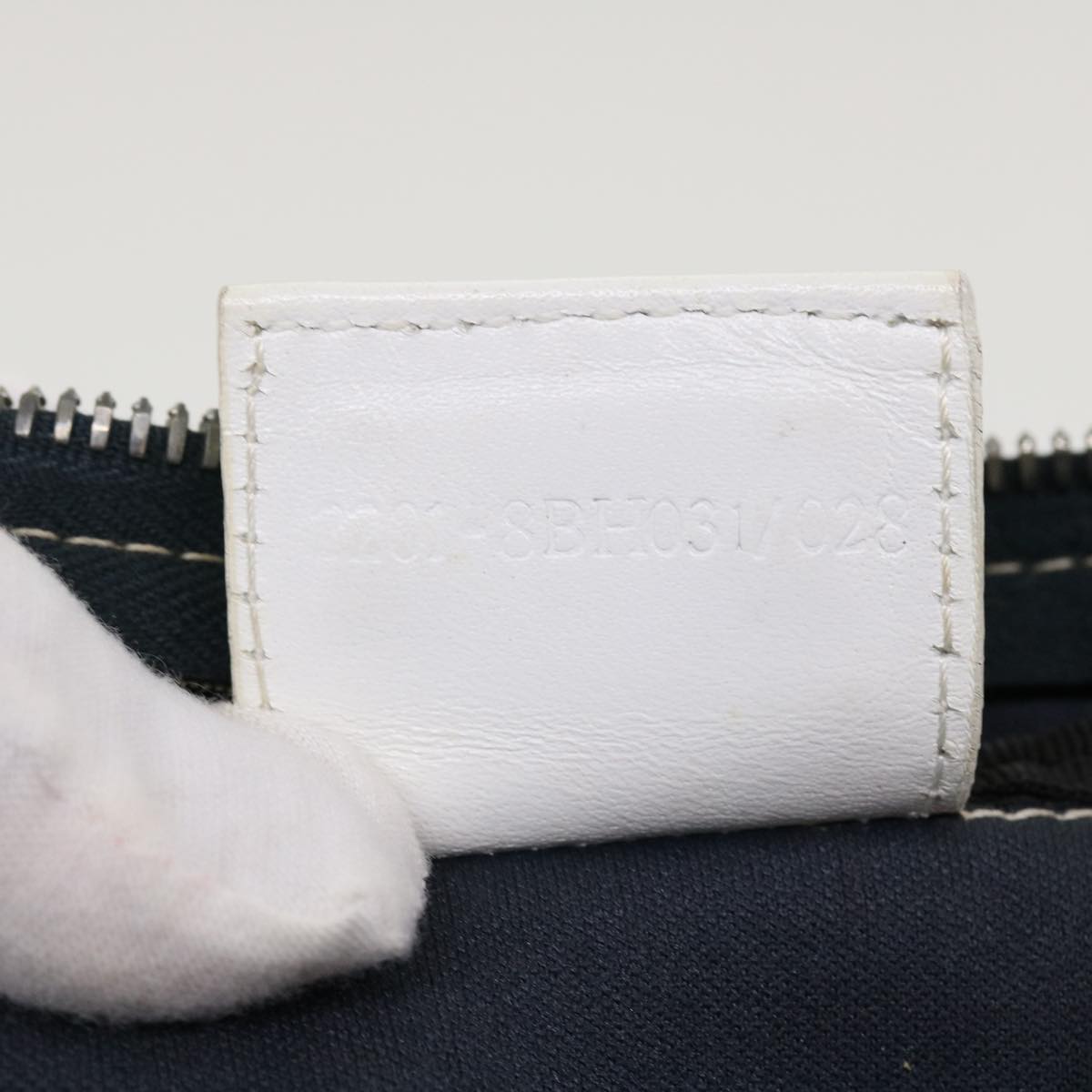FENDI Zucchino Canvas Shoulder Bag Nylon Navy rd4608
