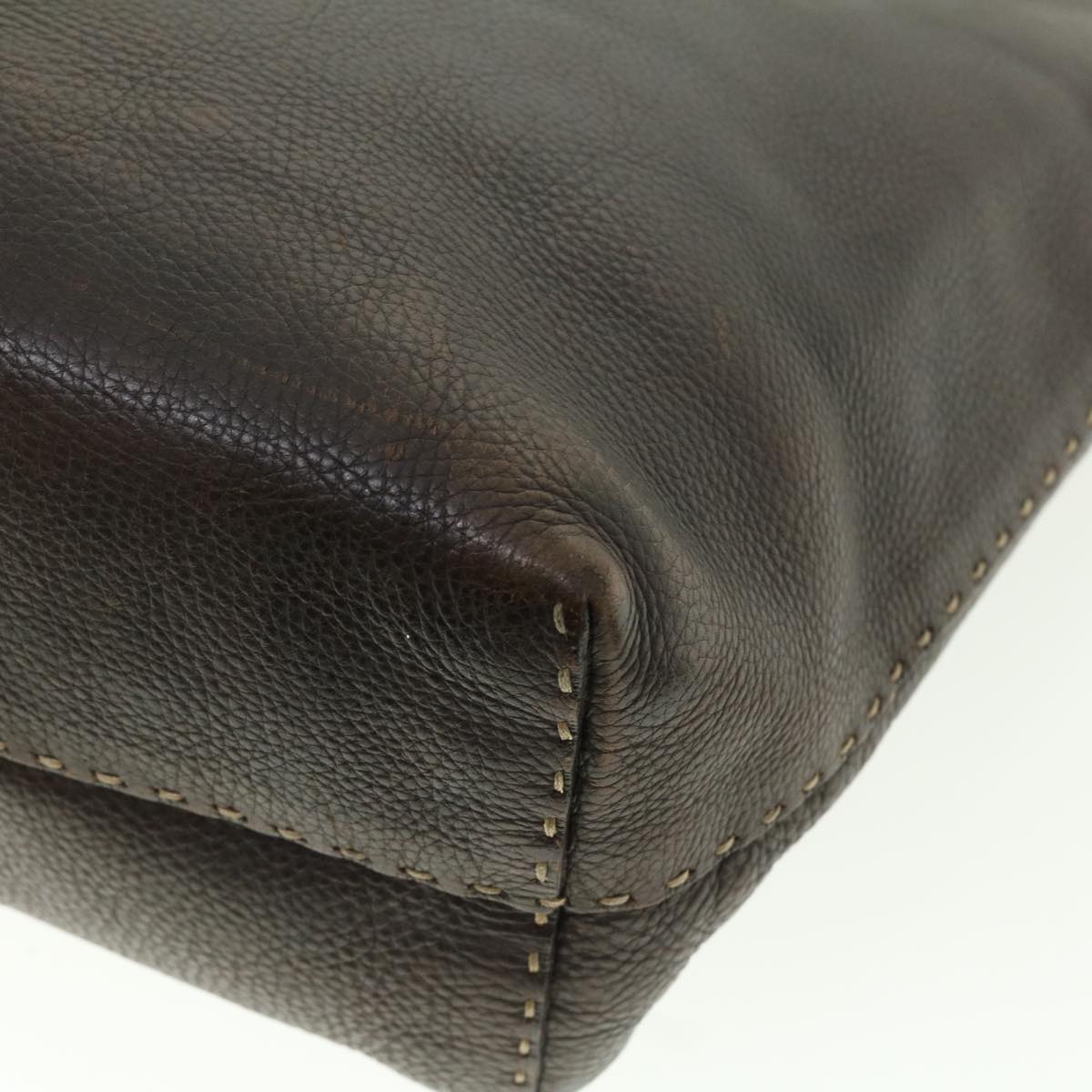 FENDI Tote Bag Leather Brown rd4683