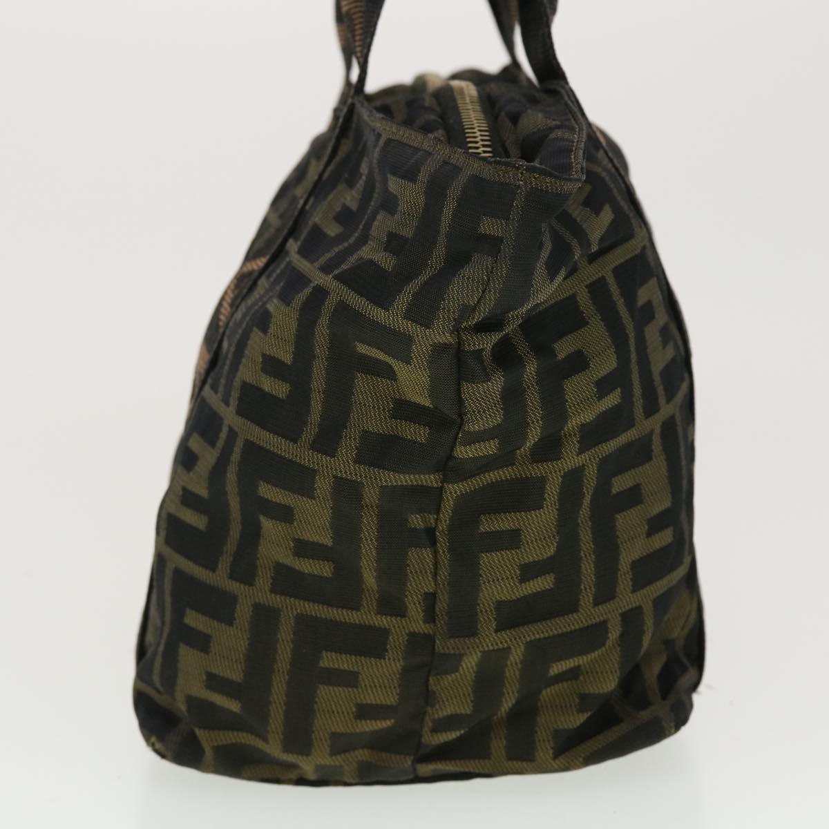 FENDI Zucca Canvas Hand Bag Black Brown rd4762