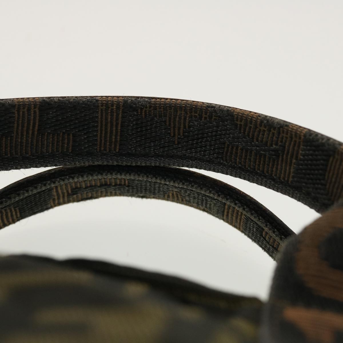 FENDI Zucca Canvas Hand Bag Black Brown rd4762