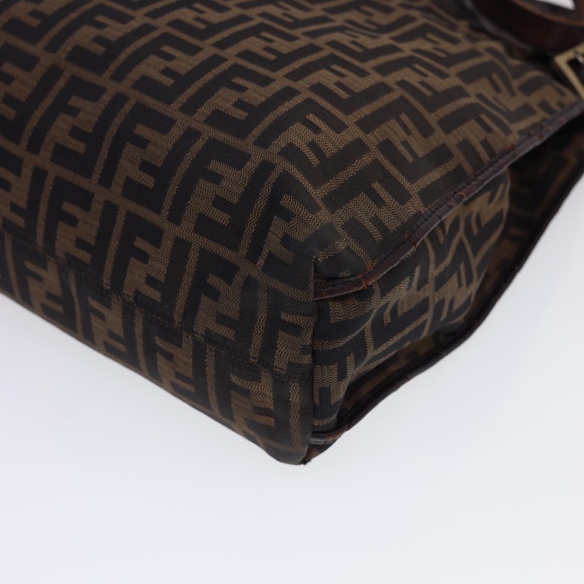 FENDI Zucca Canvas Tote Bag Nylon Brown Black rd4786