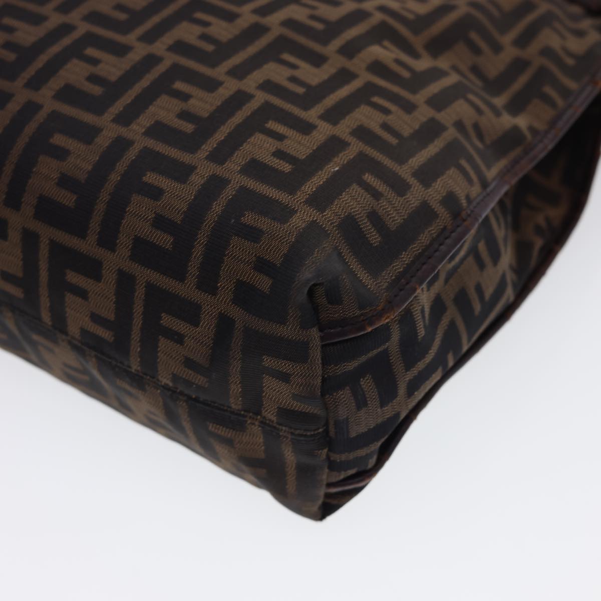 FENDI Zucca Canvas Tote Bag Nylon Brown Black rd4786