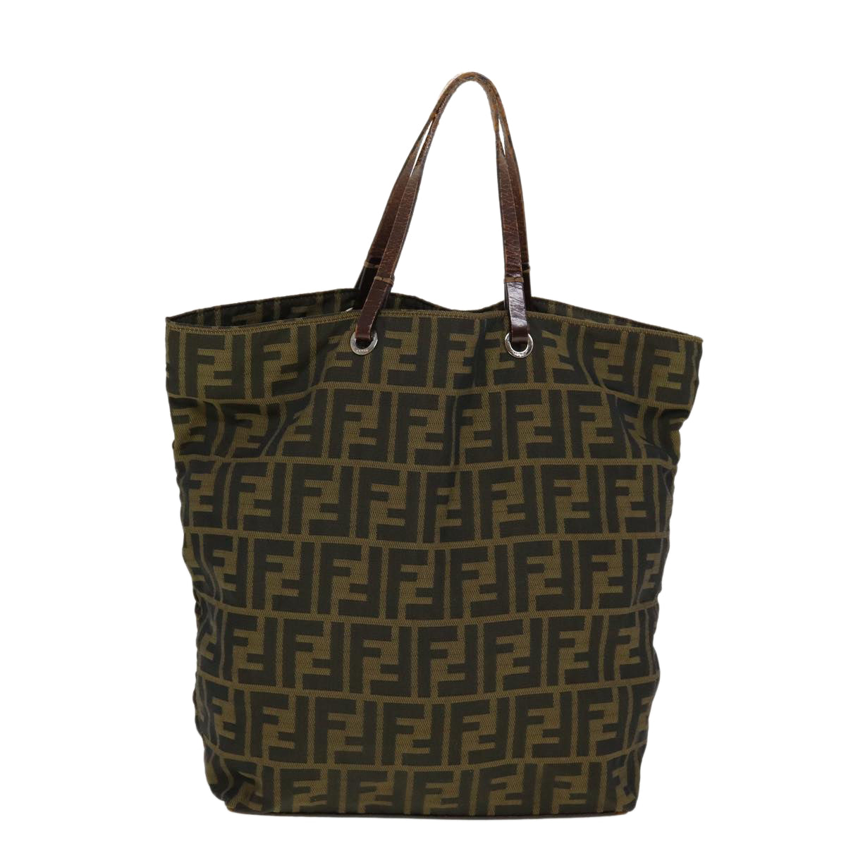 FENDI Zucca Canvas Tote Bag Black Brown 2288-26598-099 rd4904