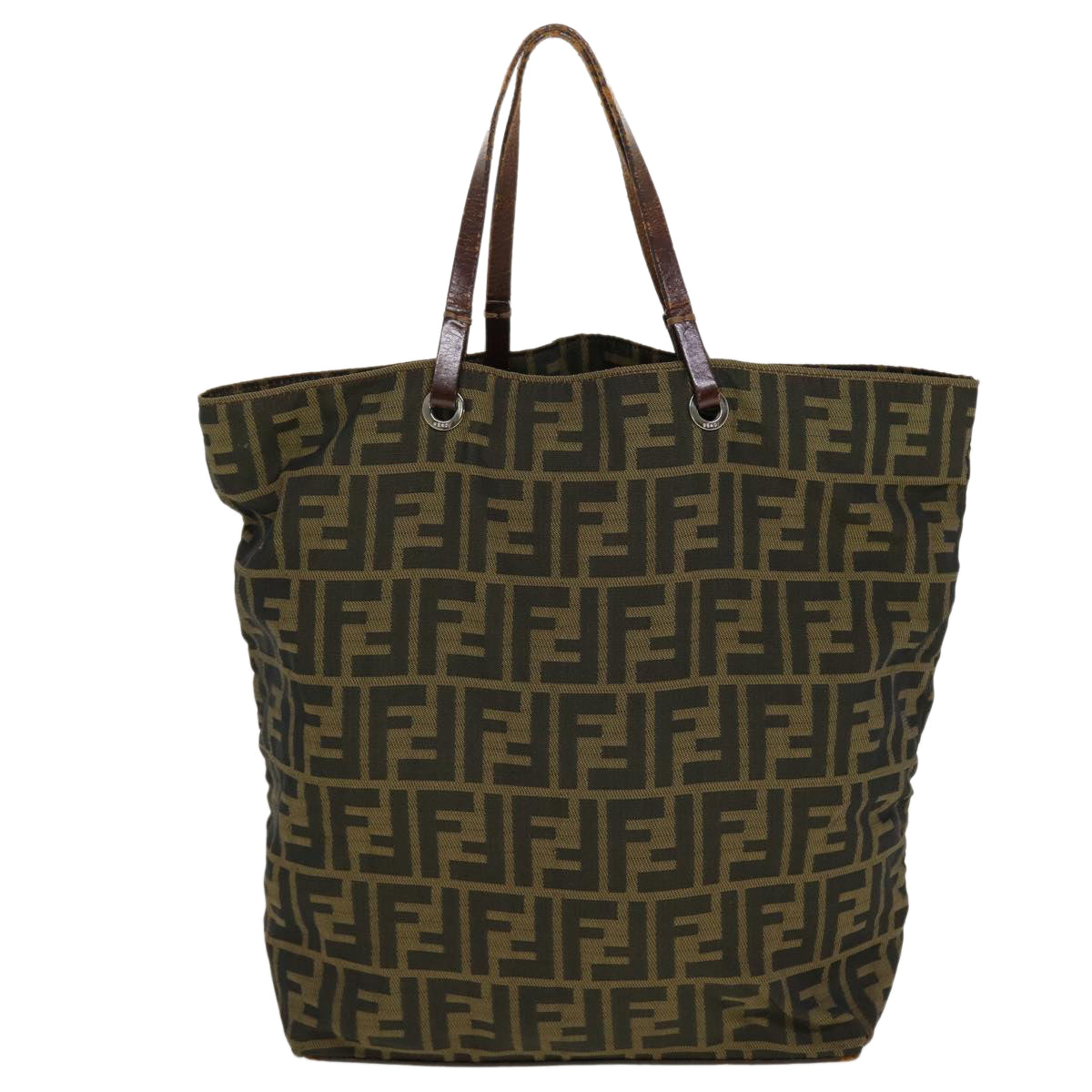 FENDI Zucca Canvas Tote Bag Black Brown 2288-26598-099 rd4904