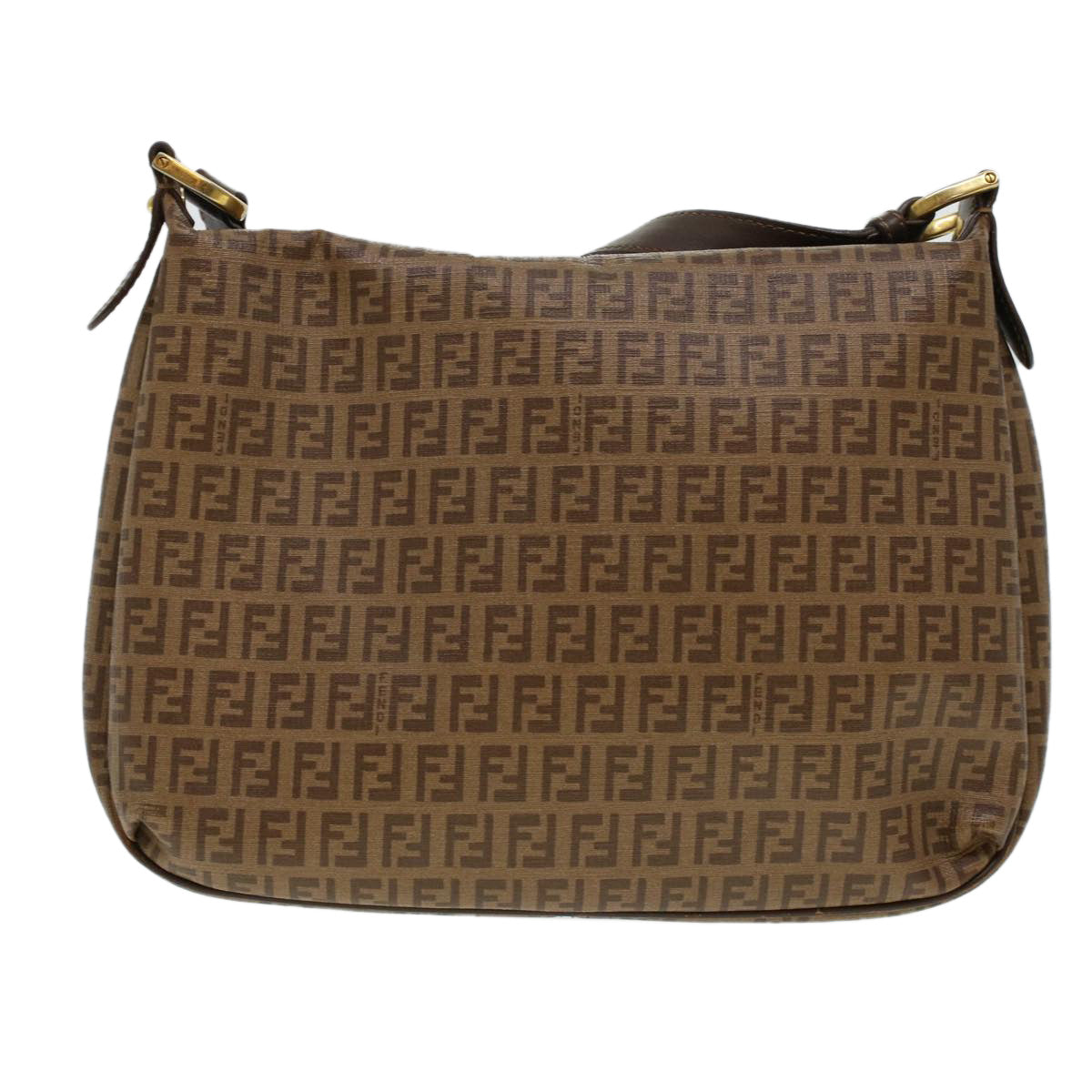 FENDI Zucchino Canvas Shoulder Bag Brown 8BT206-FB5 129-2580 rd4934