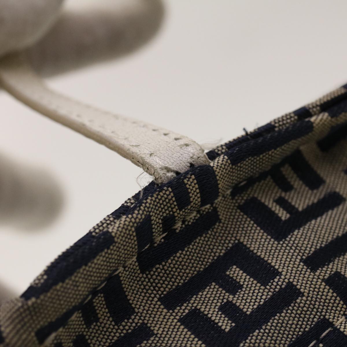 FENDI Zucchino Canvas Hand Bag Navy 2415 8N0000-028 rd5029