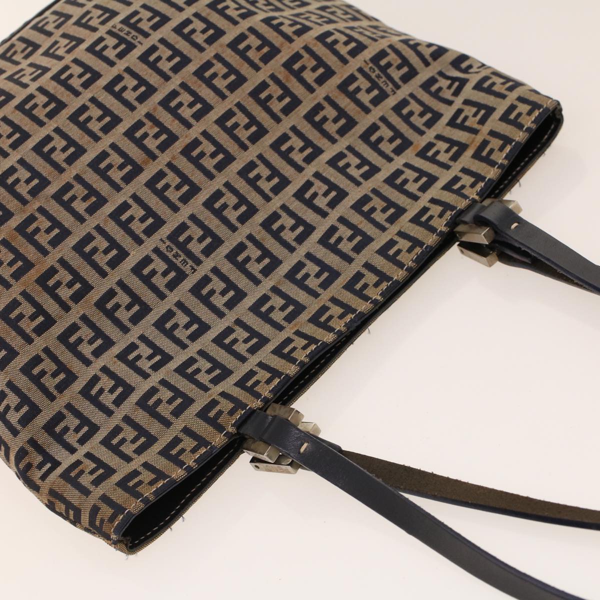 FENDI Zucchino Canvas Tote Bag Navy 2262-16457-018 rd5151