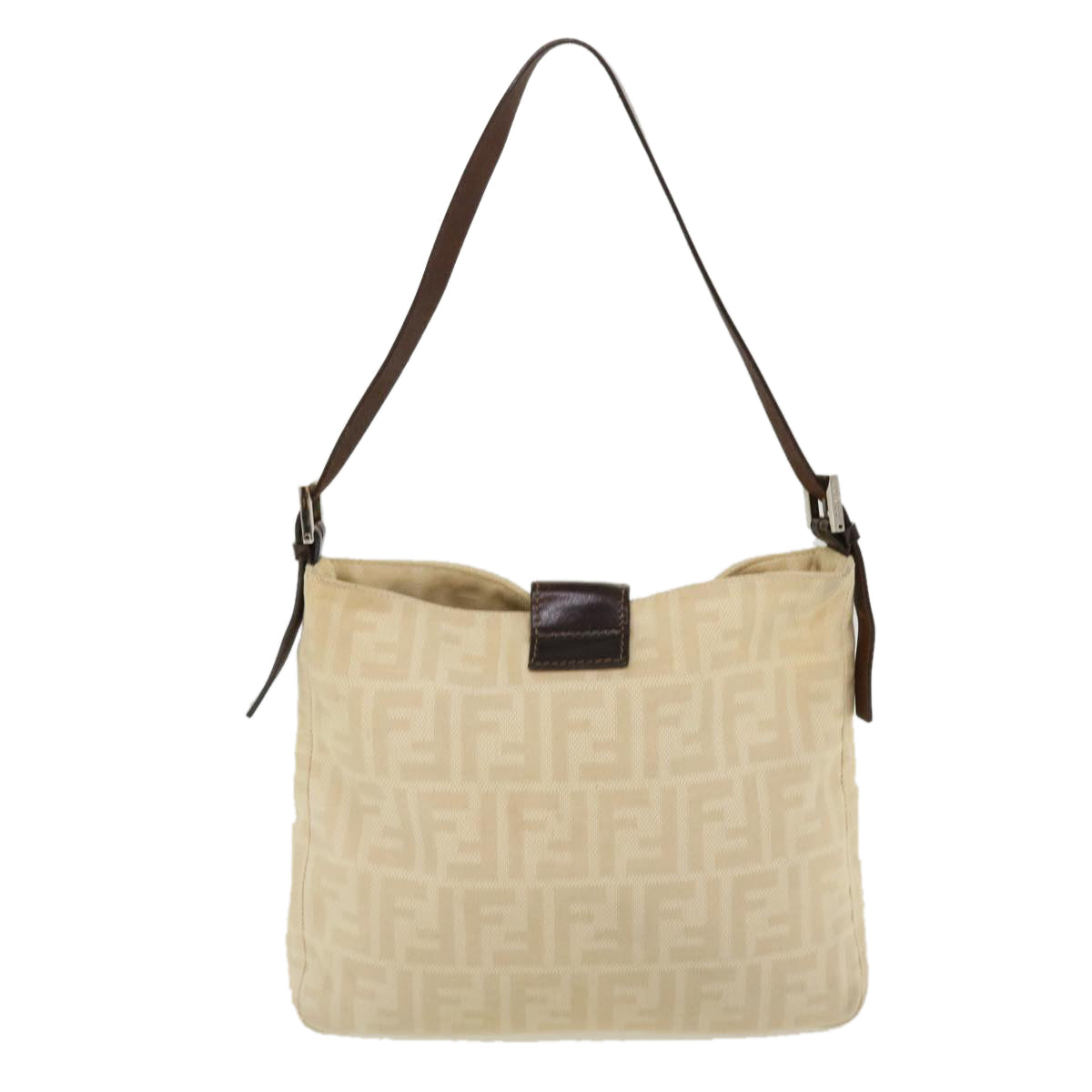 FENDI Zucca Canvas Mamma Baguette Shoulder Bag Beige 2211 26727 008 rd5152