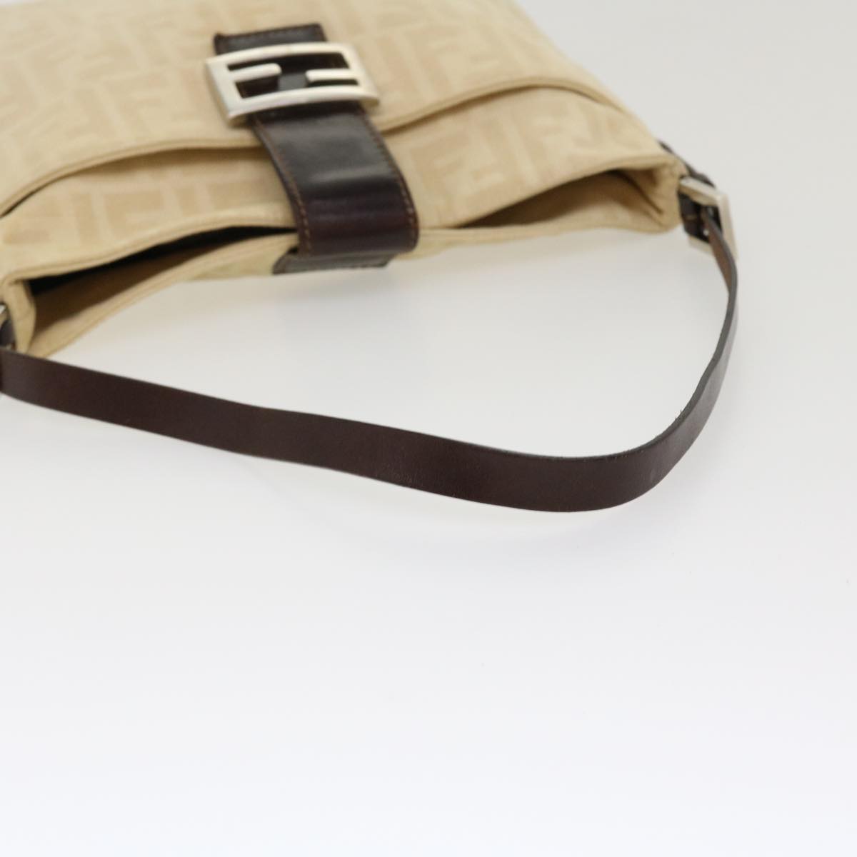 FENDI Zucca Canvas Mamma Baguette Shoulder Bag Beige 2211 26727 008 rd5152