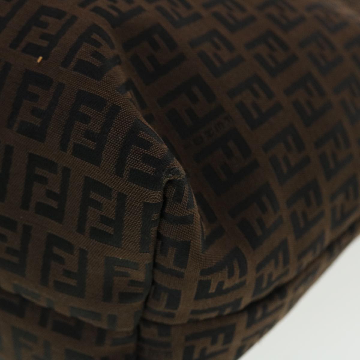 FENDI Zucchino Canvas Tote Bag Black Brown rd5172