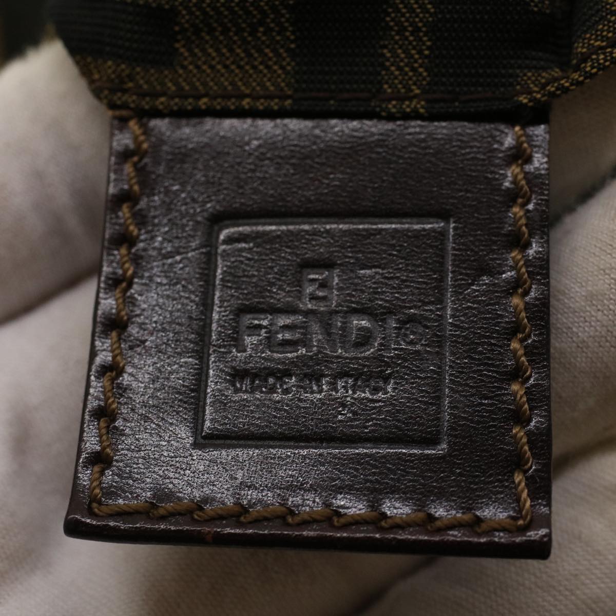 FENDI Zucca Canvas Hand Bag Black Brown 2220-26635-98 rd5177