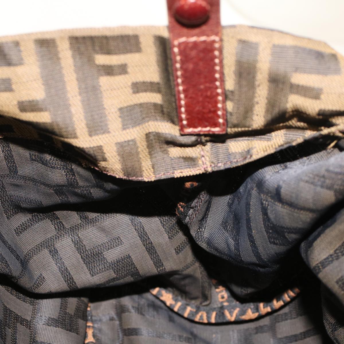 FENDI Zucca Canvas Hand Bag Black Brown 2220-26635-98 rd5177