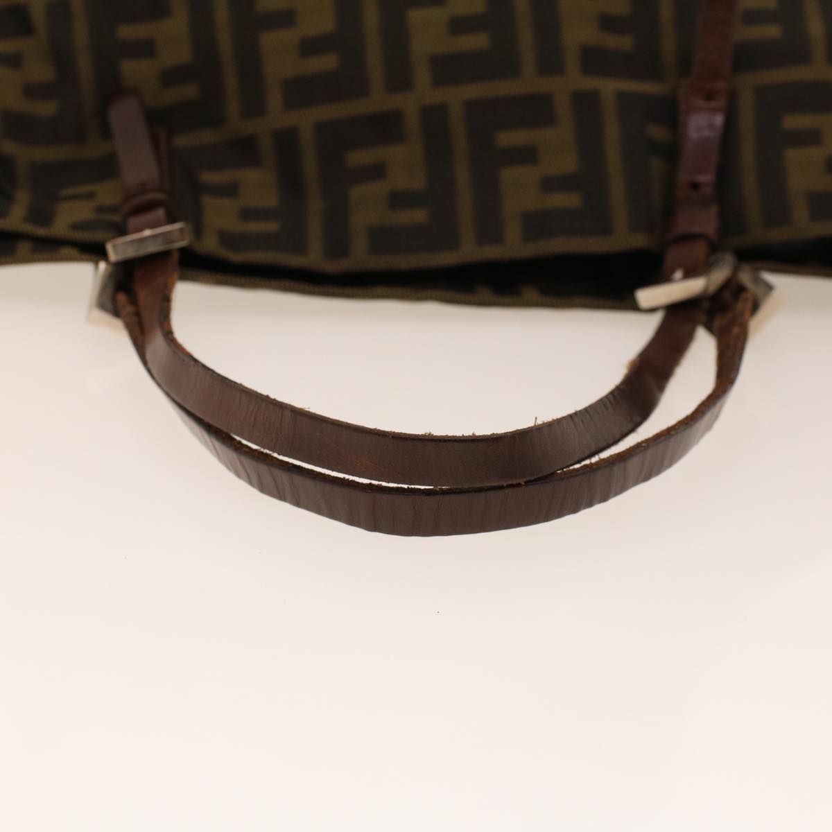 FENDI Zucca Canvas Hand Bag Black Brown 2220-26635-98 rd5177