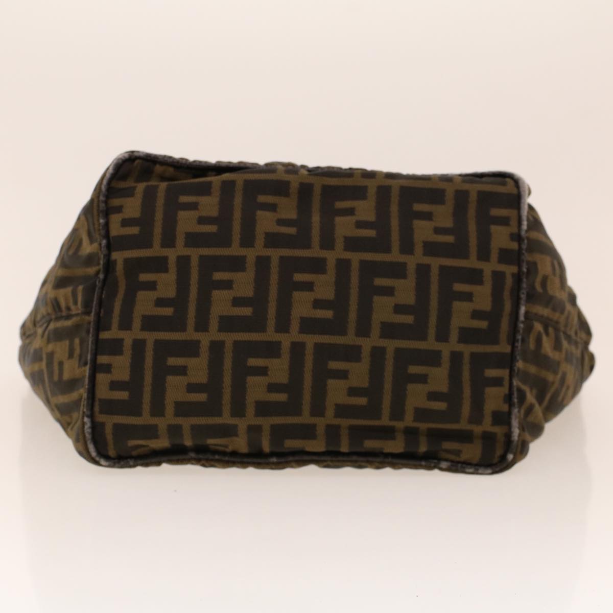 FENDI Zucca Canvas Hand Bag Black Brown 2220-26635-98 rd5177
