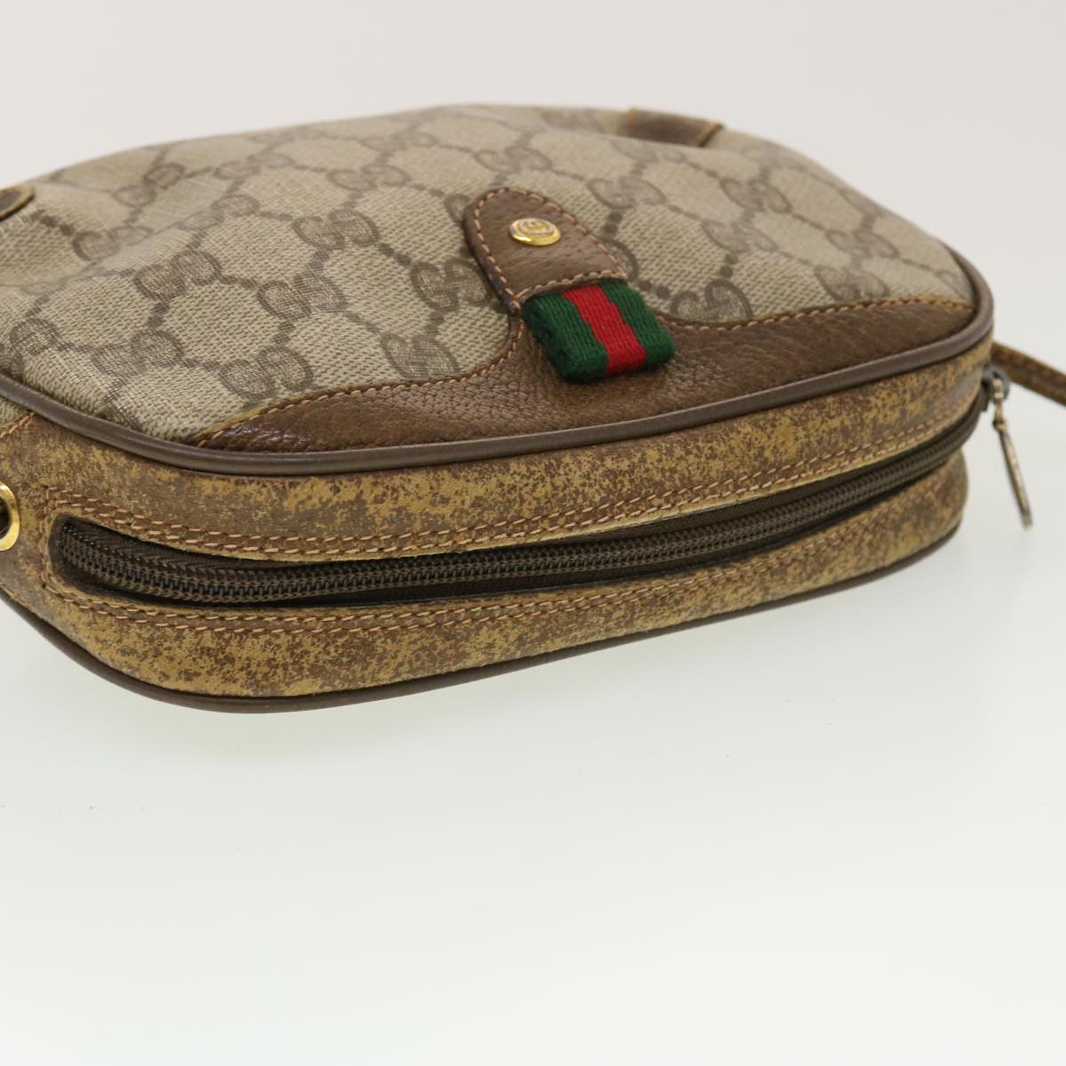 GUCCI GG Canvas Web Sherry Line Shoulder Bag Beige Red 89.02.066 rd5229