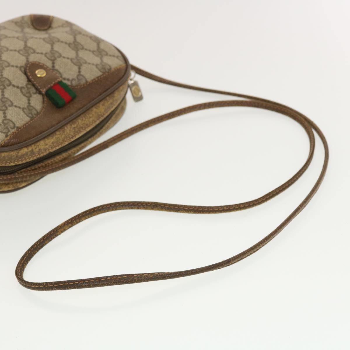 GUCCI GG Canvas Web Sherry Line Shoulder Bag Beige Red 89.02.066 rd5229