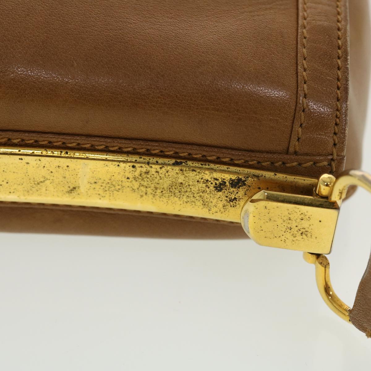 GUCCI Web Sherry Line Shoulder Bag Leather Brown Red Green rd5248