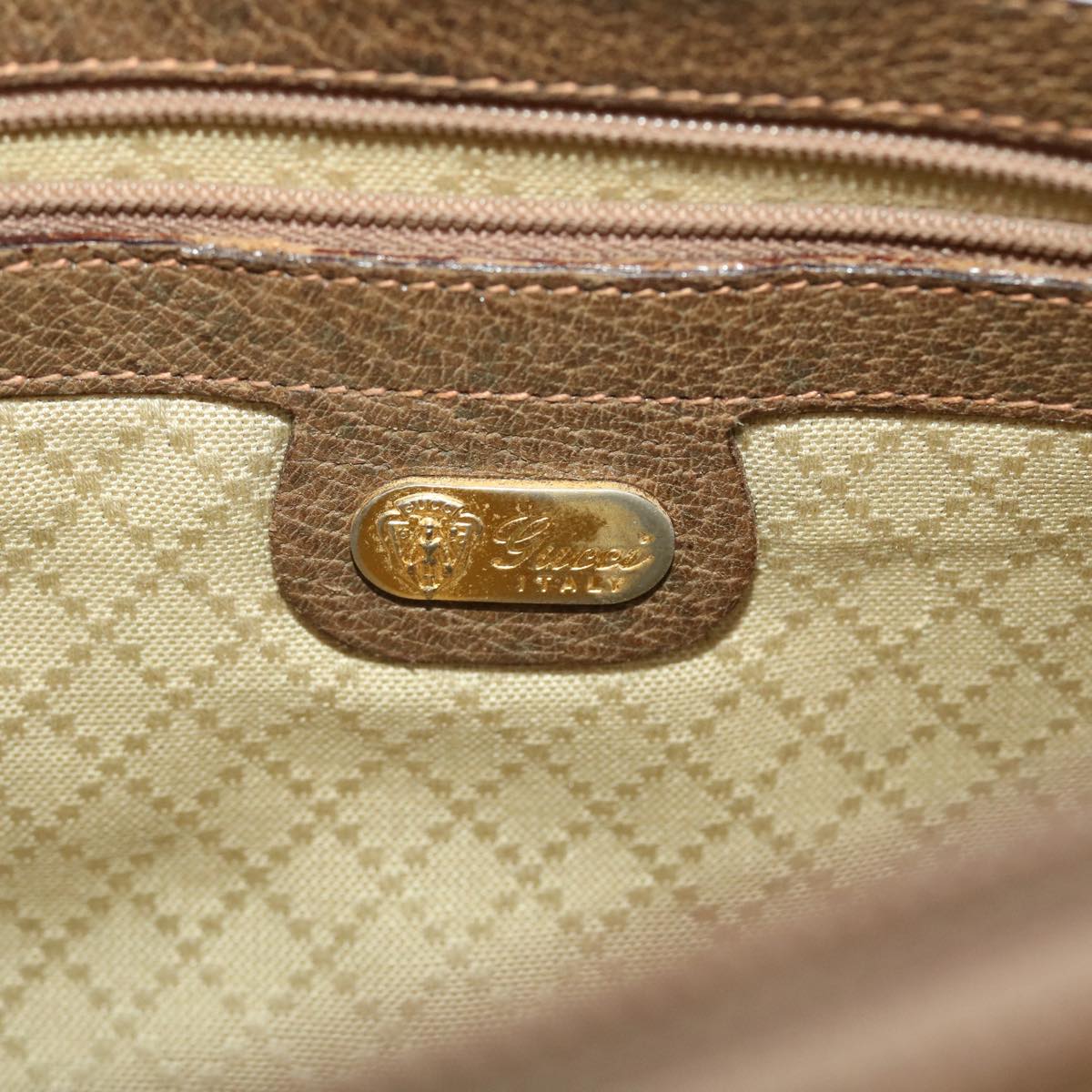 GUCCI GG Canvas Web Sherry Line Shoulder Bag PVC Leather Beige Green rd5263