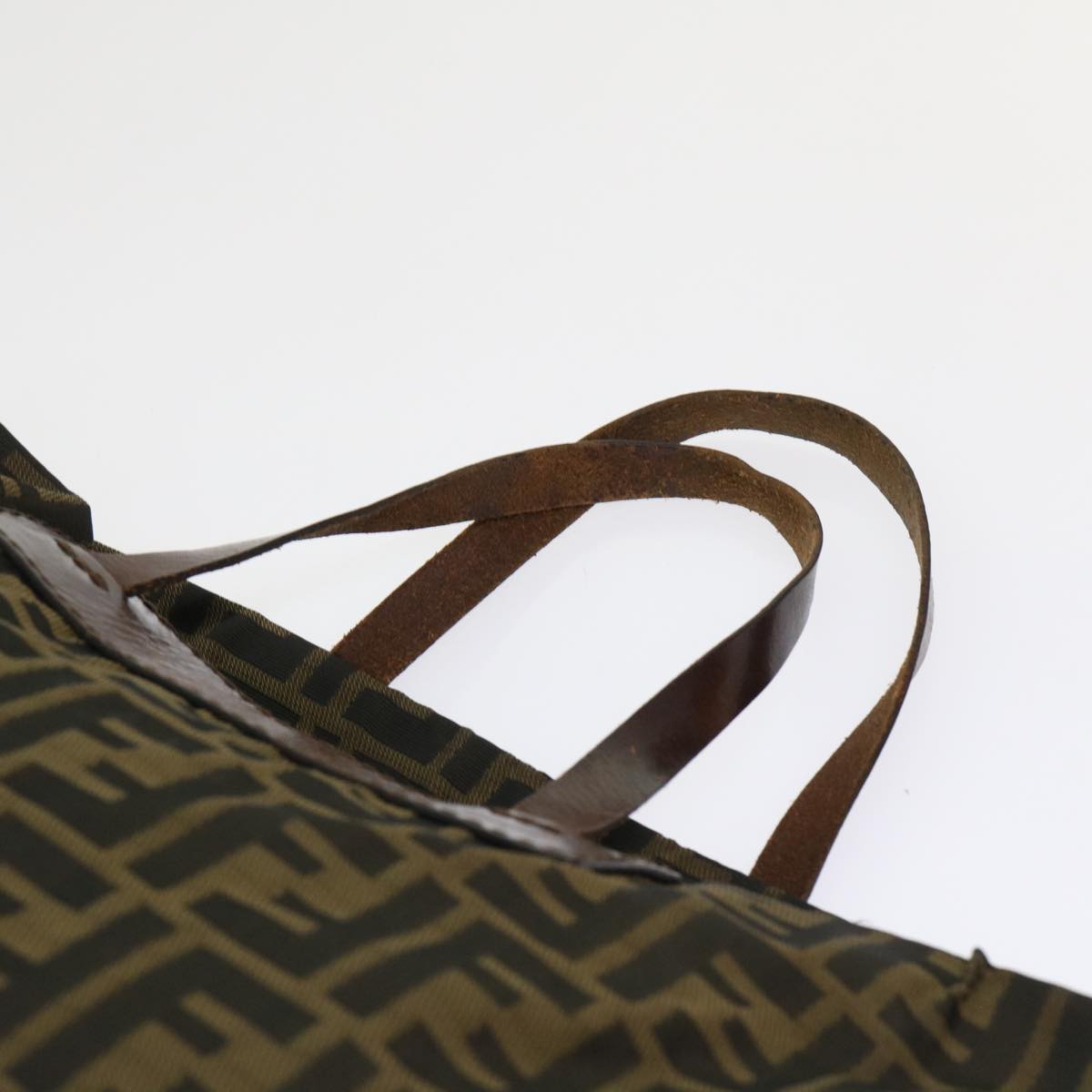 FENDI Zucca Canvas Tote Bag Nylon Brown Black rd5437