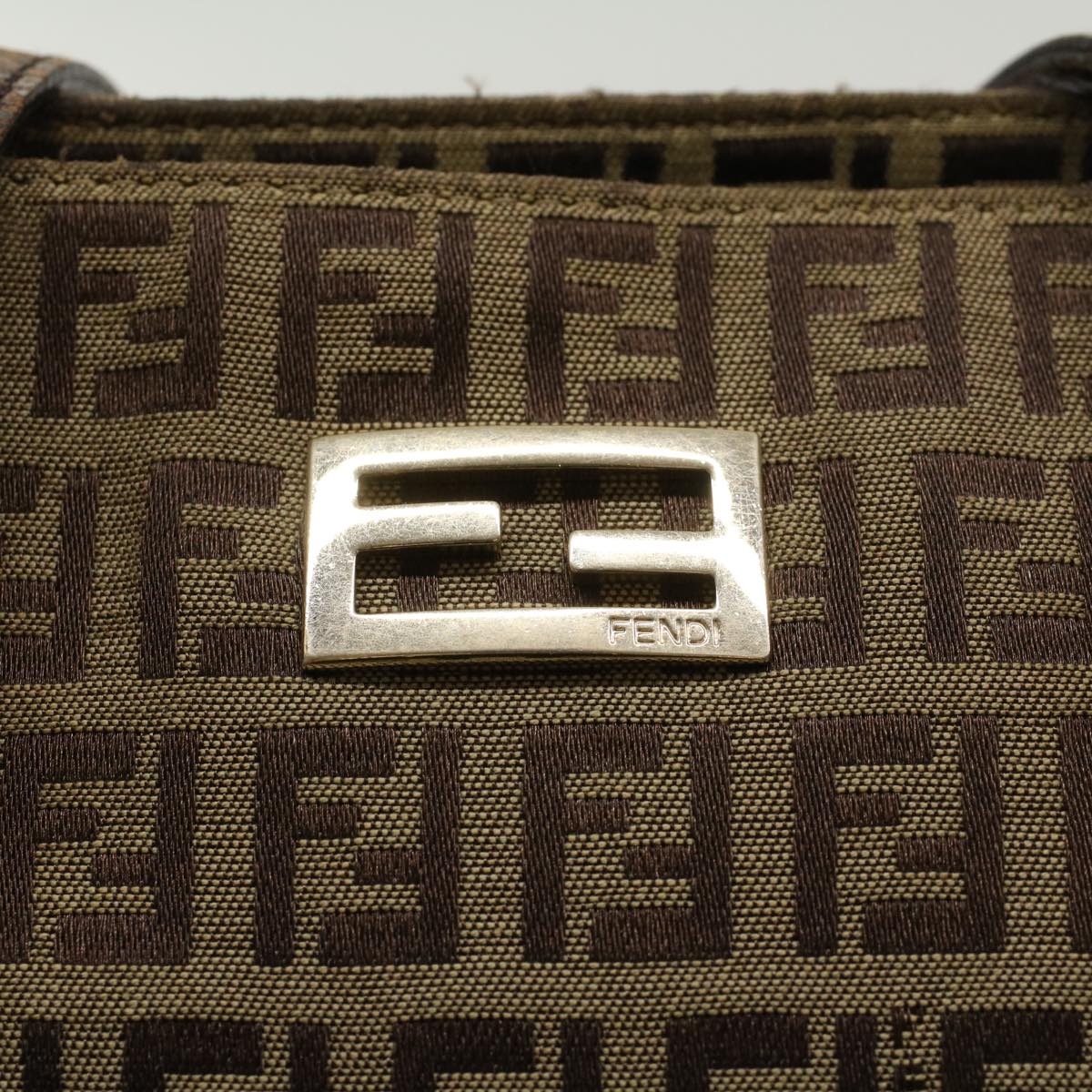 FENDI Zucchino Canvas Tote Bag Brown rd5439