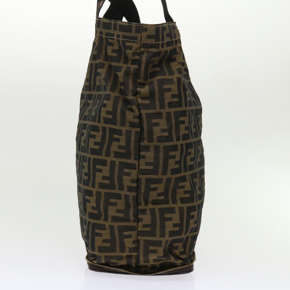 FENDI Zucca Canvas Tote Bag Nylon Brown Black rd5464