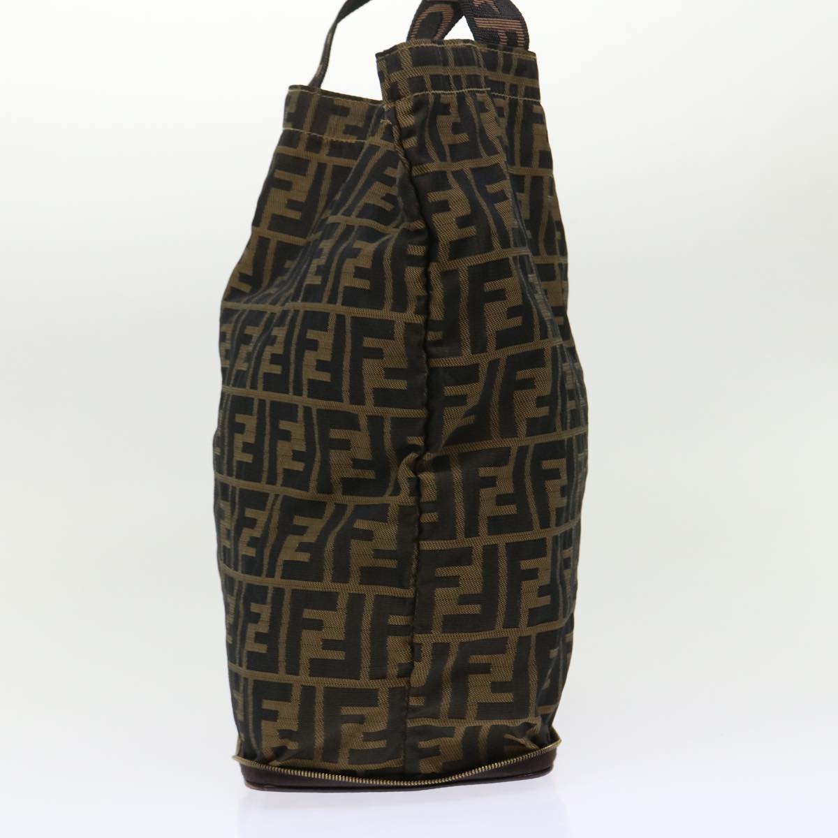 FENDI Zucca Canvas Tote Bag Nylon Brown Black rd5464