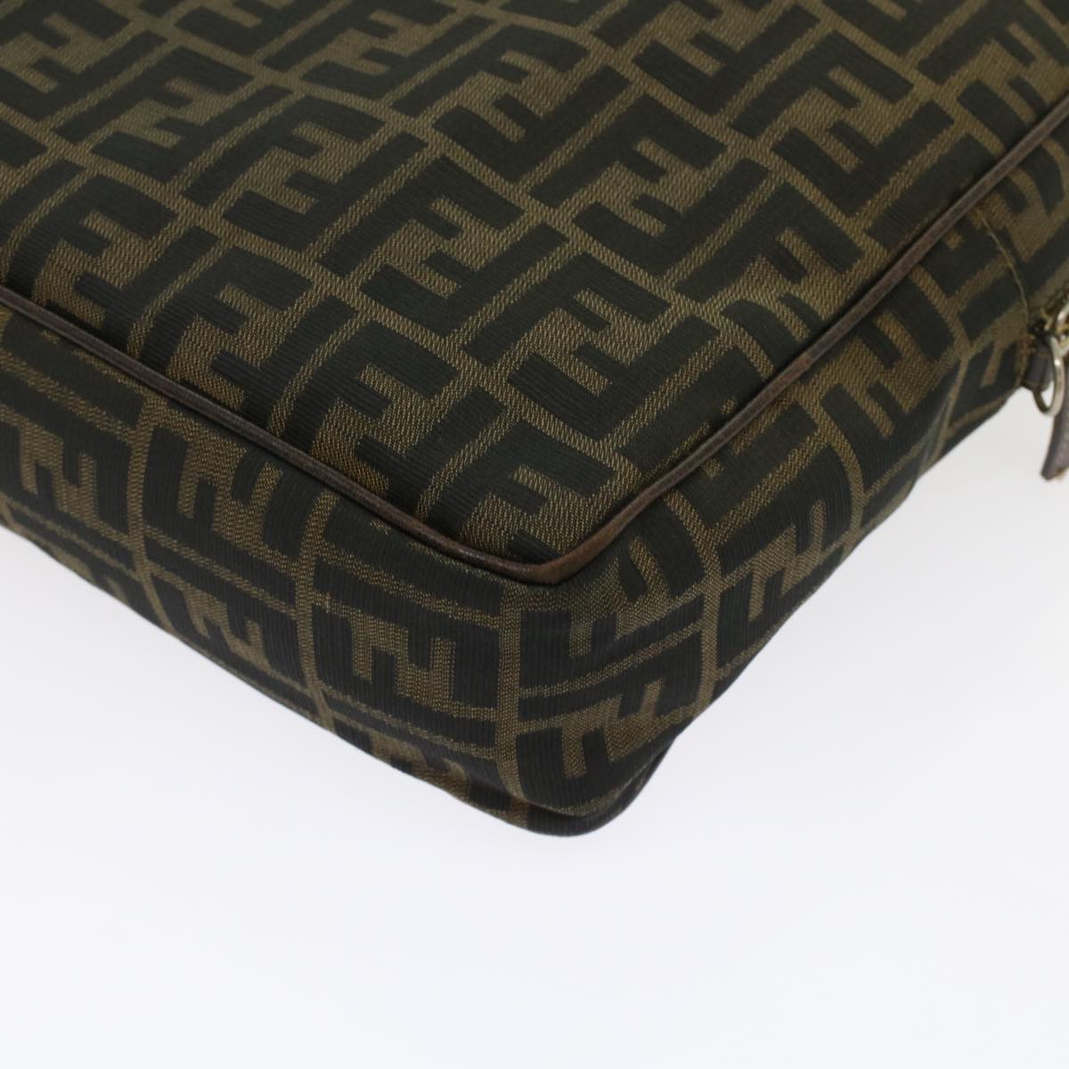 FENDI Zucca Canvas Hand Bag Black Brown rd5604