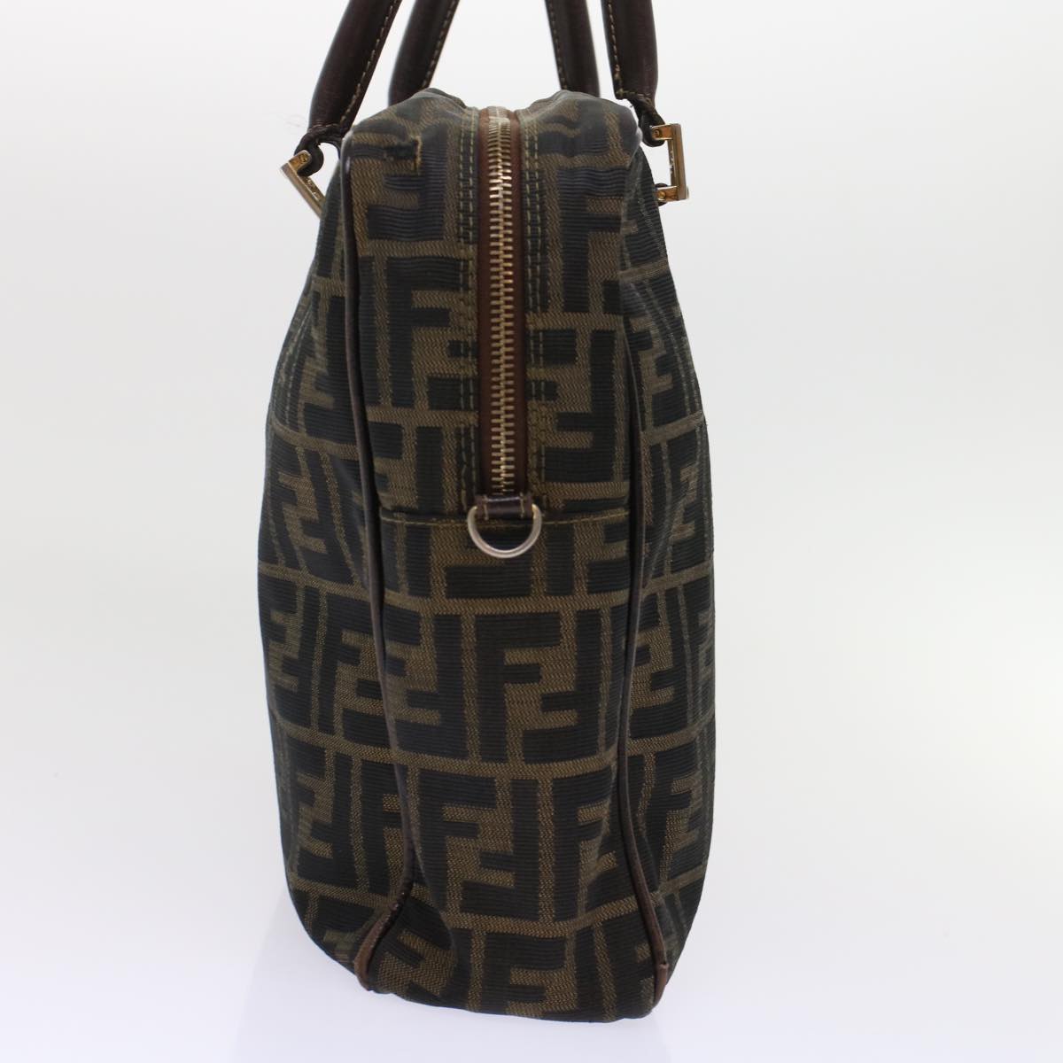FENDI Zucca Canvas Hand Bag Black Brown rd5604