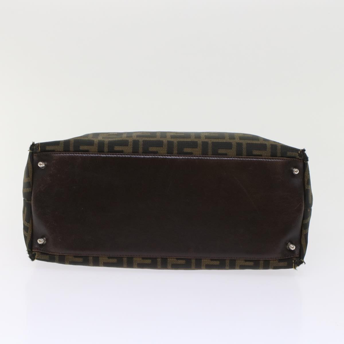 FENDI Zucca Canvas Hand Bag 2way Black Brown rd5605