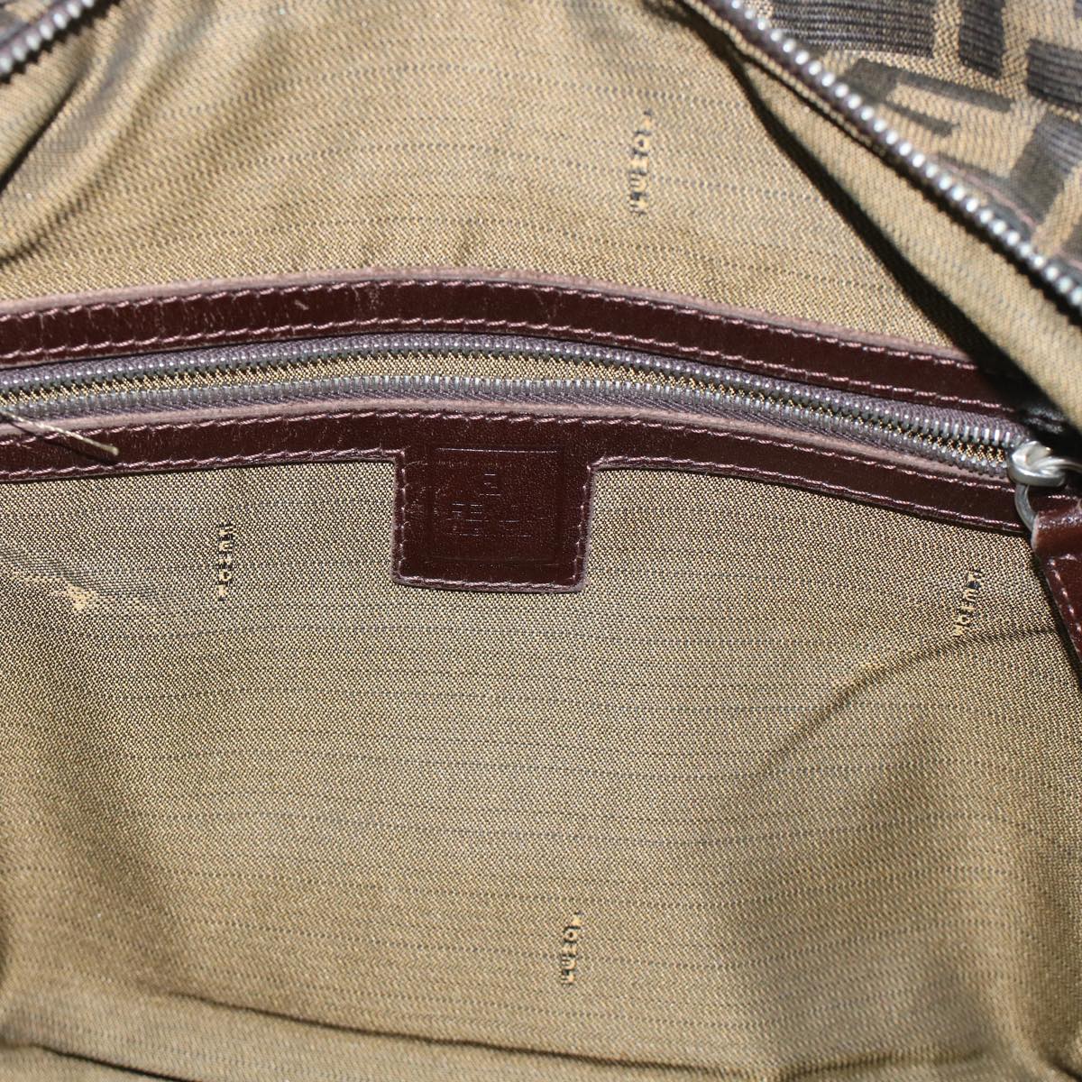 FENDI Zucca Canvas Hand Bag 2way Black Brown rd5605