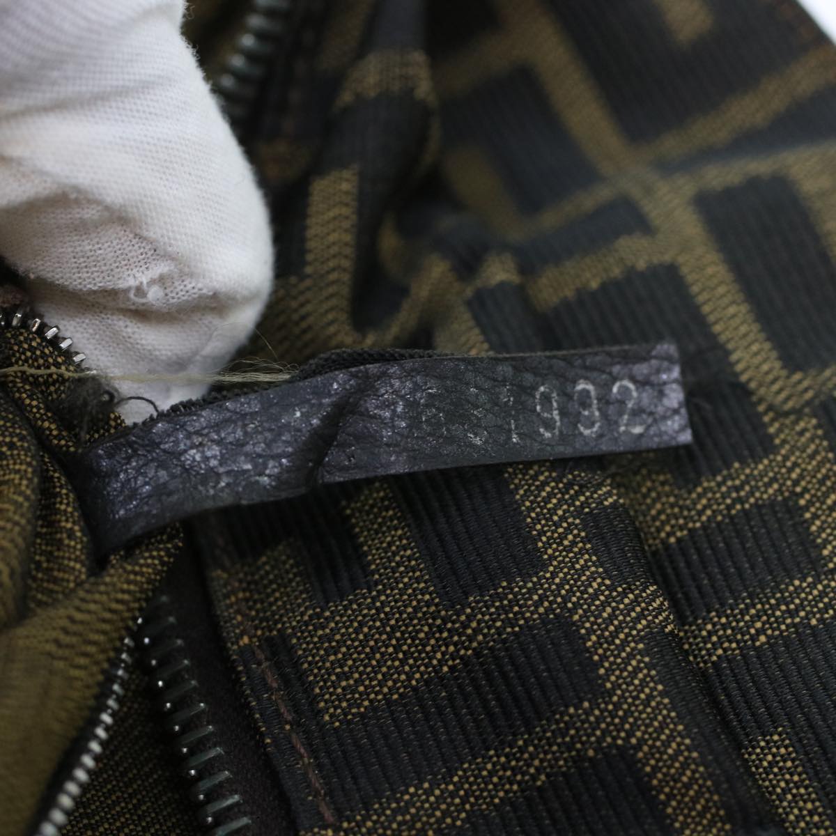 FENDI Zucca Canvas Hand Bag 2way Black Brown rd5605