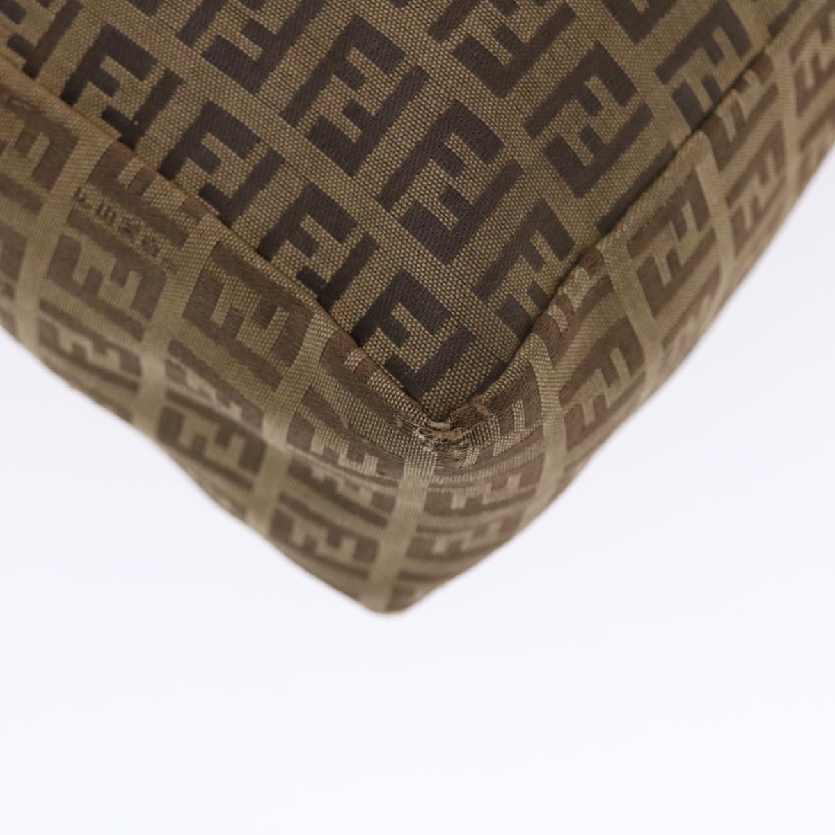 FENDI Zucchino Canvas Tote Bag Nylon Leather Brown rd5610