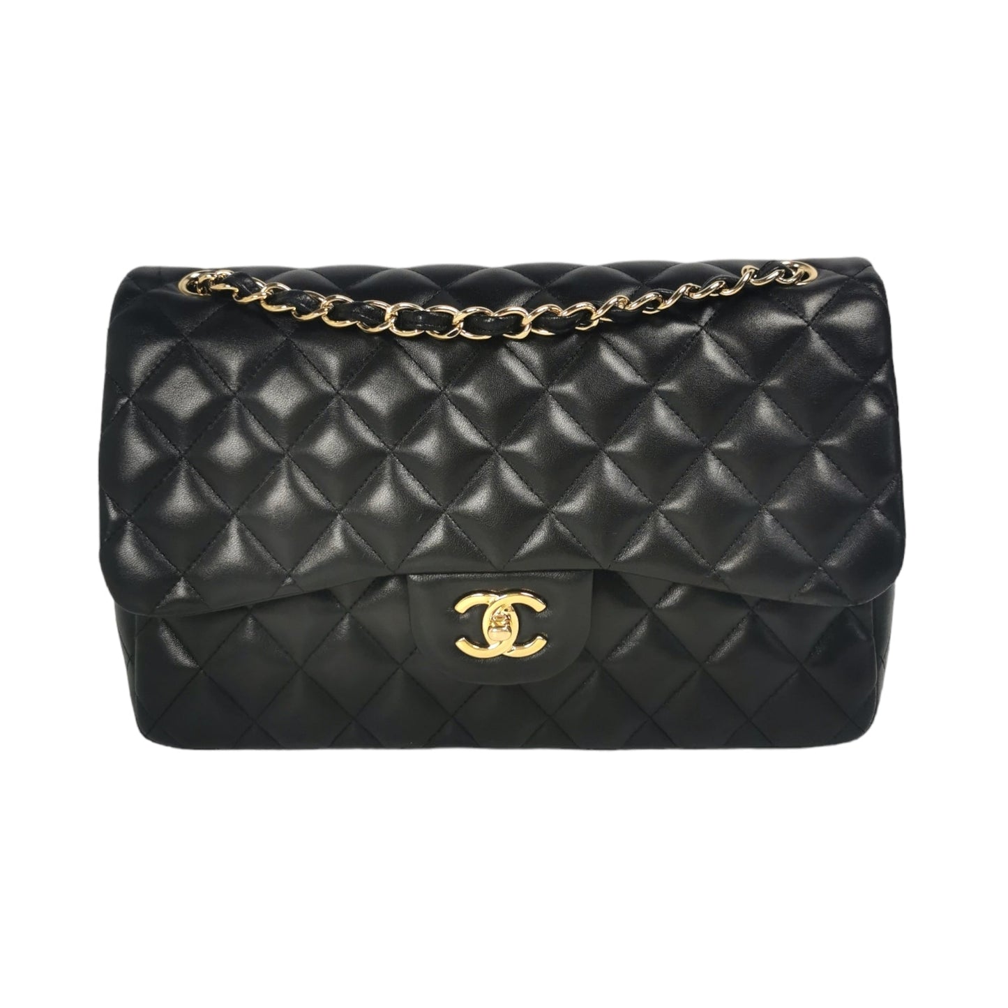 Chanel Classic Double Flap Jumbo Black Lambskin Gold