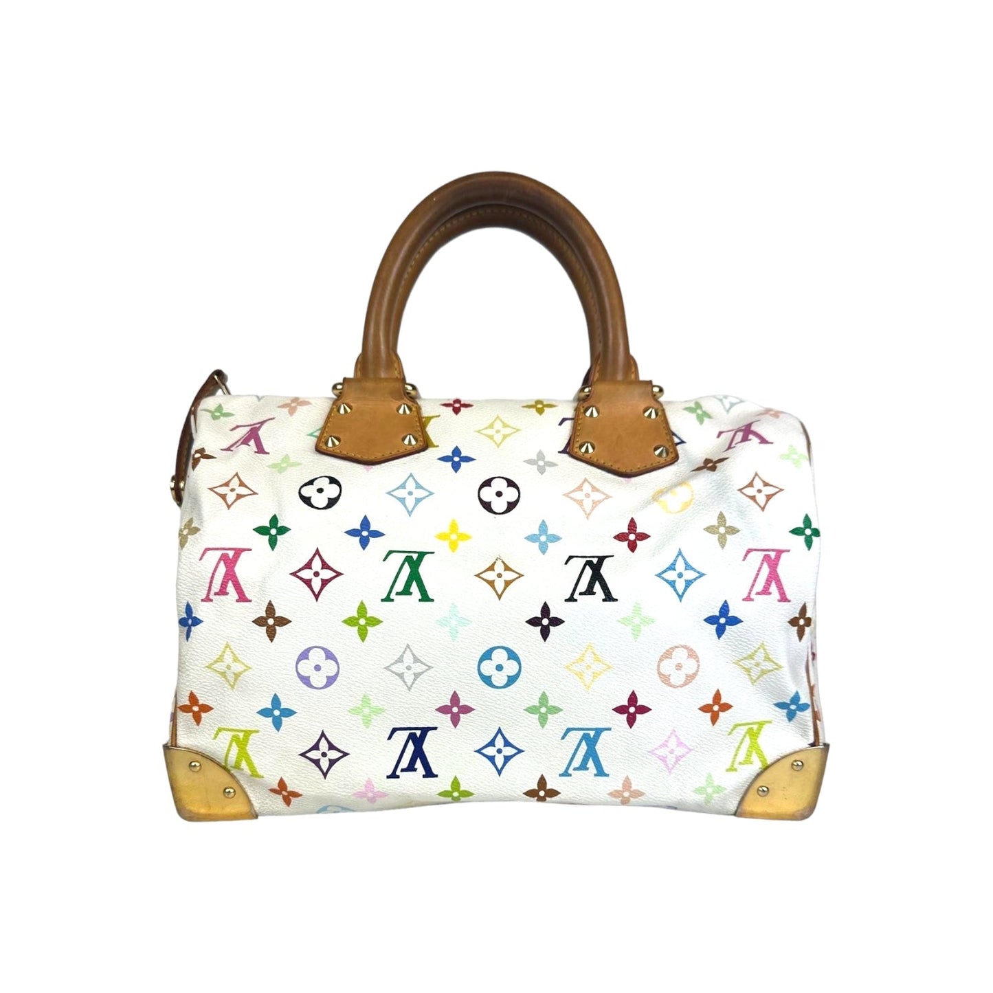 Louis Vuitton Speedy 30 White Multicolor Monogram Canvas