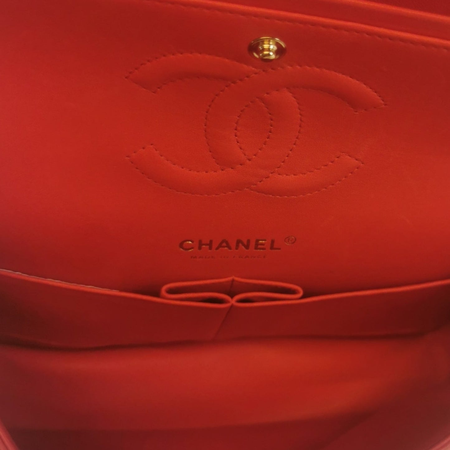 Chanel Classic Double Flap Medium Tricolor Lambskin Gold