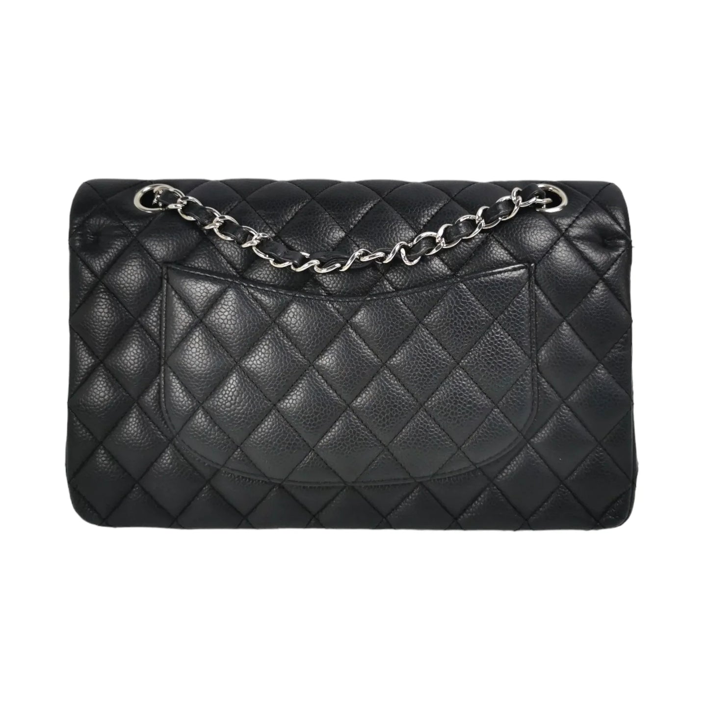 Chanel Classic Double Flap Medium Black Caviar Silver