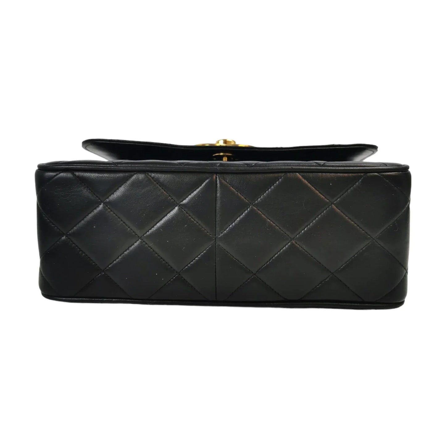 Vintage Chanel Flap Bag Black Lambskin Gold