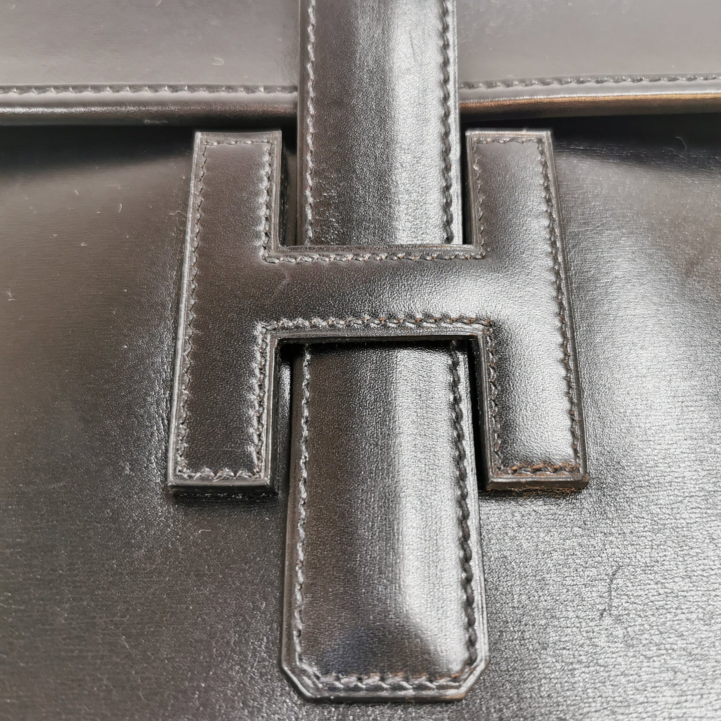 HermÃƒÆ’Ã‚Â¨s Jige Elan Clutch Small Black Box Calfskin